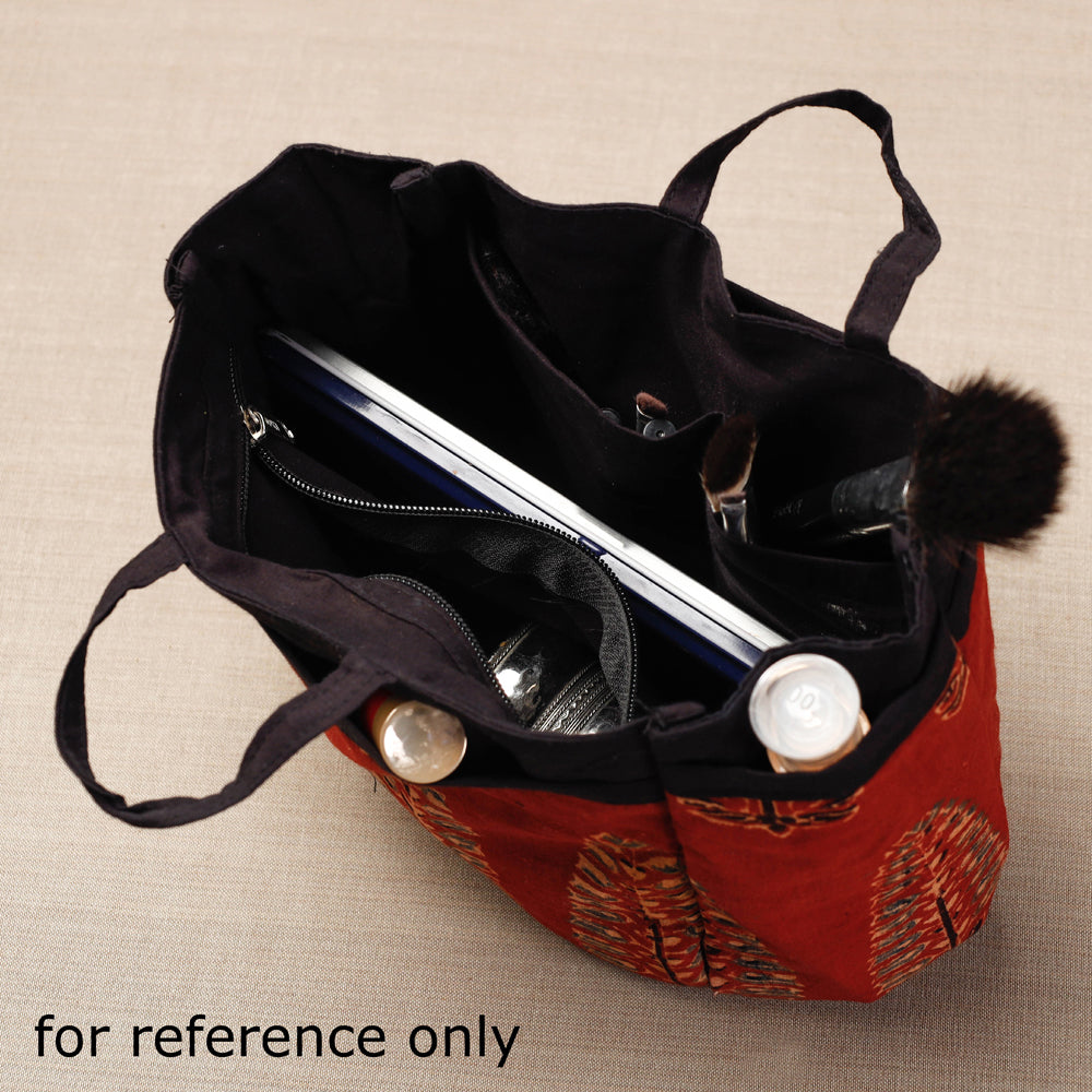 NOORI BAZAR Brown - Ajrakh Multipurpose Cosmetic/Toiletry Cotton Pouch - view 2