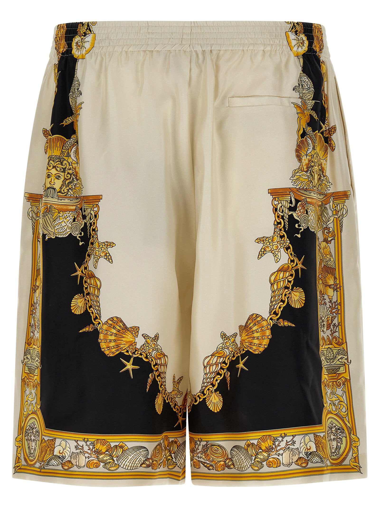 Versace Coral Theatre Print Bermuda Shorts – 100% silk - view 2
