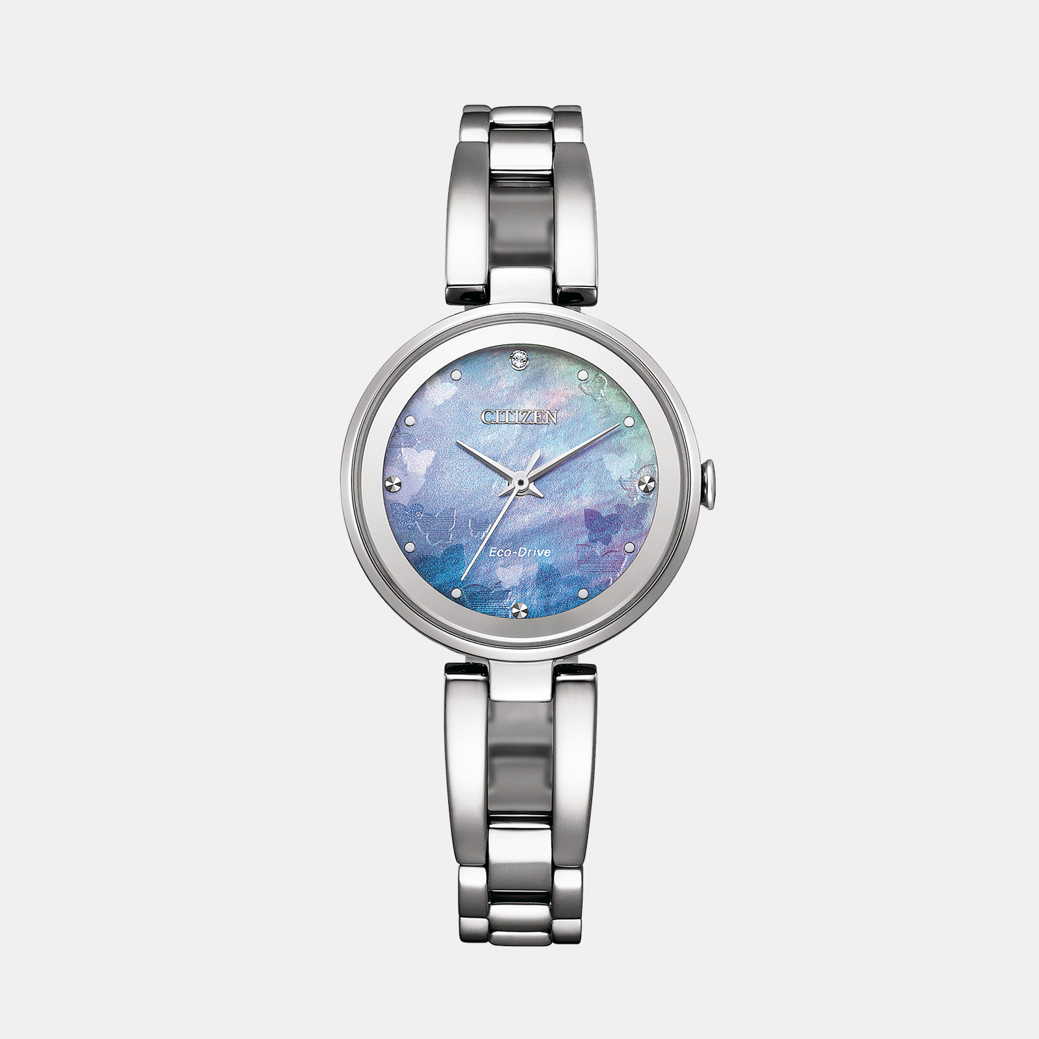 Citizen Eco-Drive Women Eco-Drive Light Blue Dial Analog Stainless Steel Watch EM0801-85N