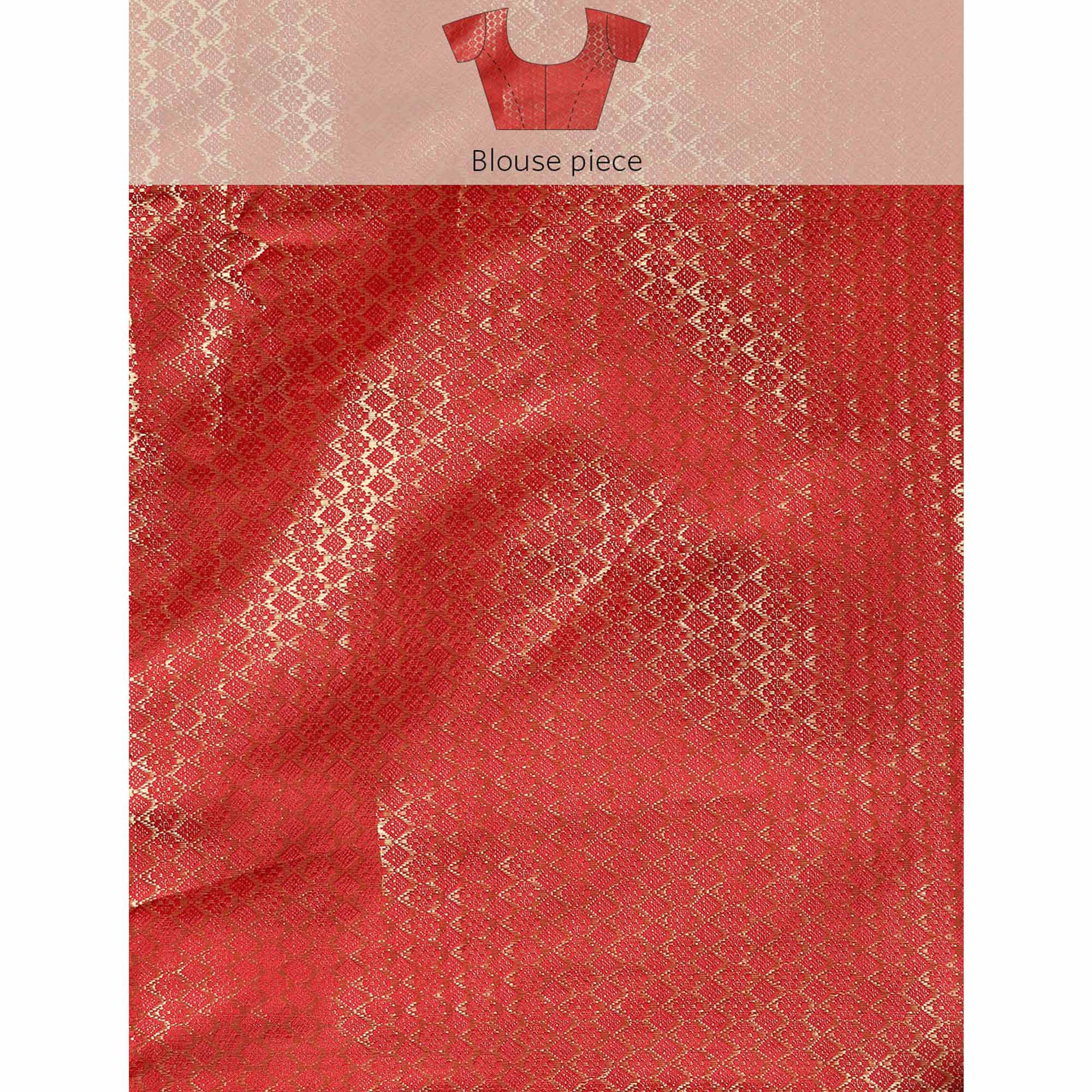 Peachmode Dark Red Foil Printed With Swarovski Georgette Saree - view 8