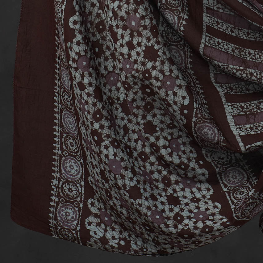KACHCHH JI CHHAAP Brown - Kutch Print Cotton 3pc Batik Dress Material 31 - view 4