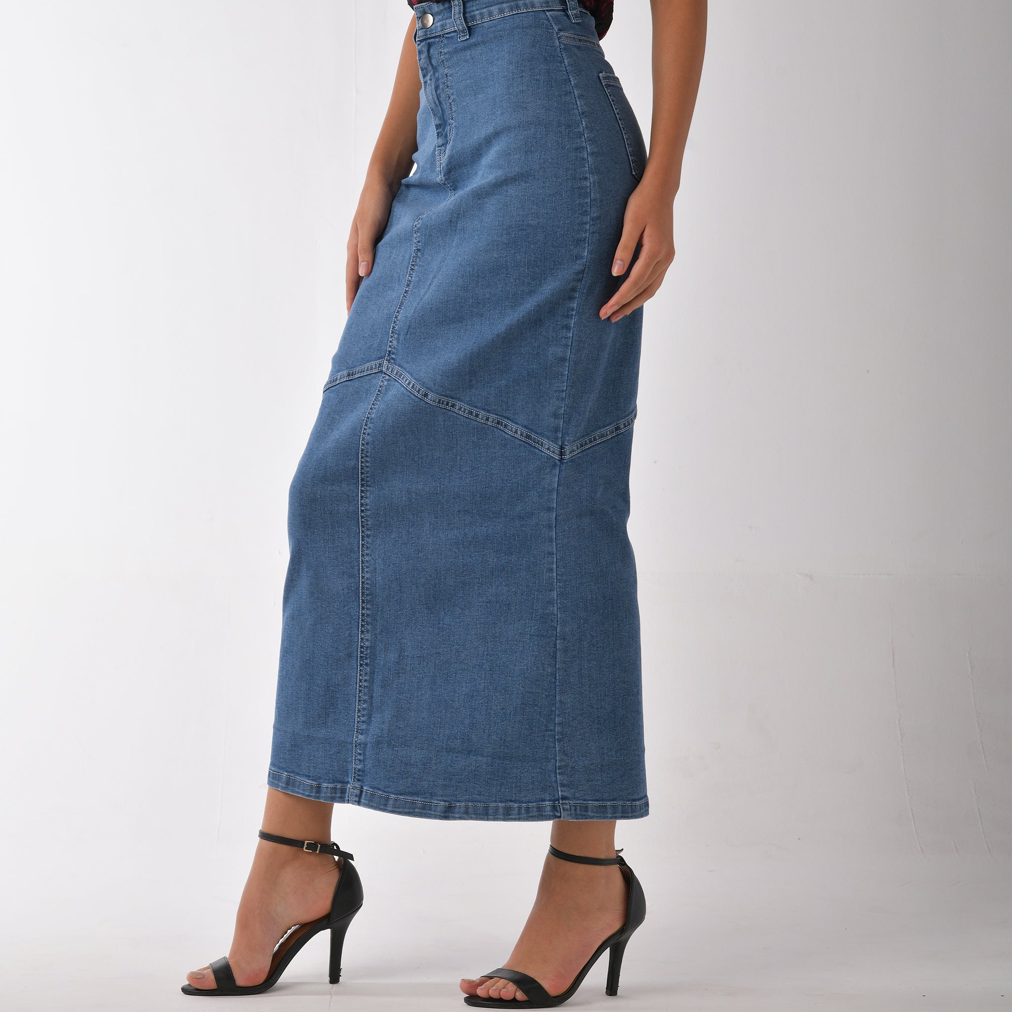 IZF Denim Maxi Skirt - Blue - view 2