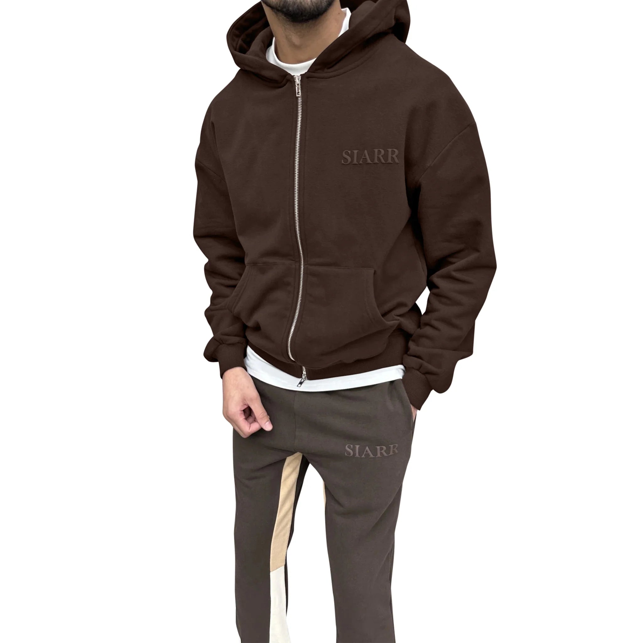 SIARR Brown Zip-Up Hoodie - view 4
