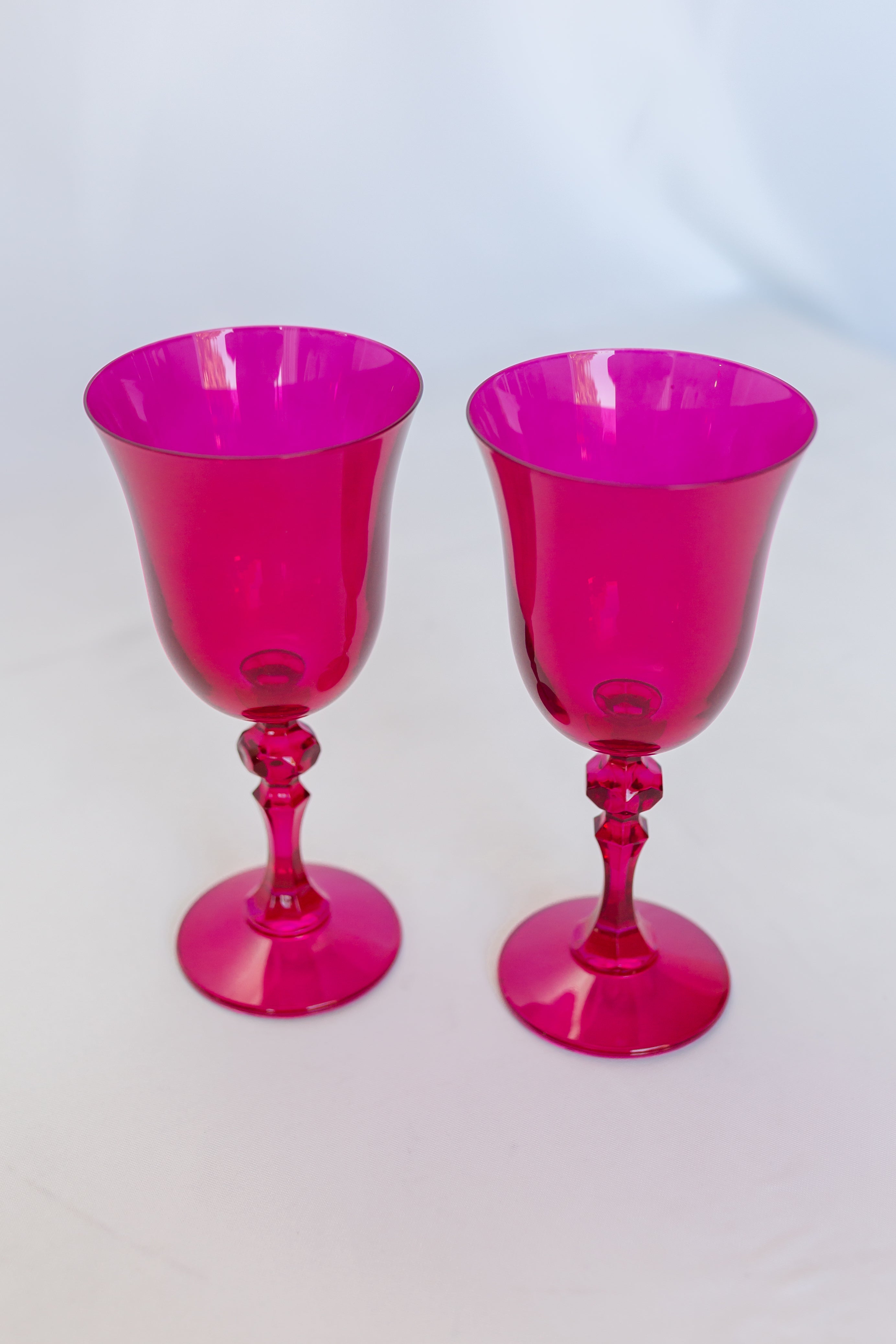 Estelle Colored Glass Estelle Colored Regal Goblet - Set of 2 {Viva Magenta (Our Fuchsia)} - view 7