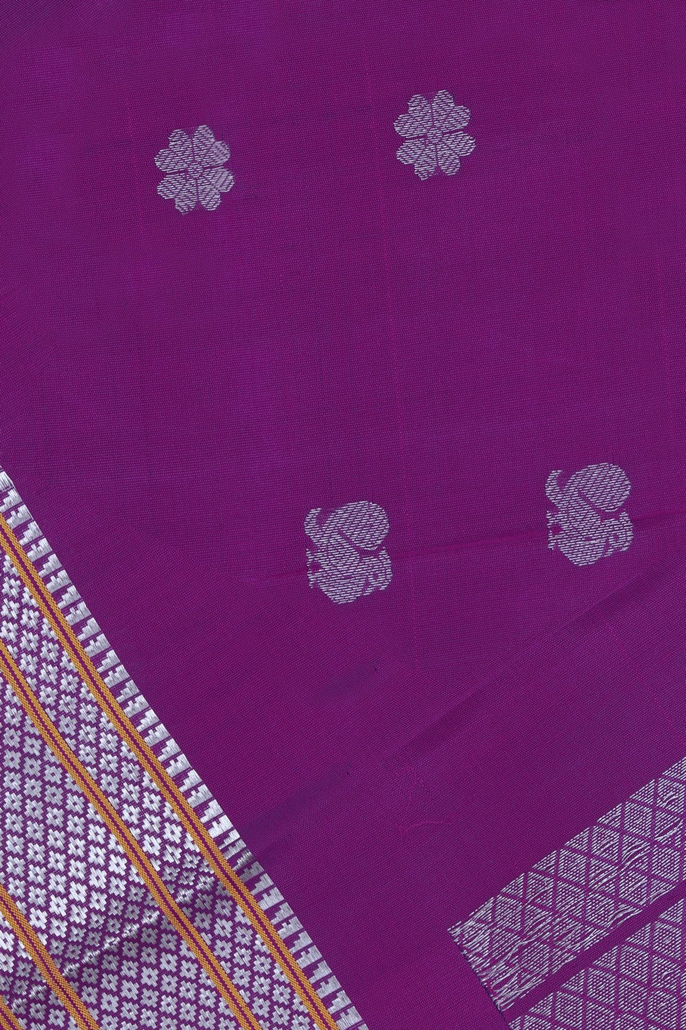 Kalanjali Gadwal Silk Purple Dupatta - view 2
