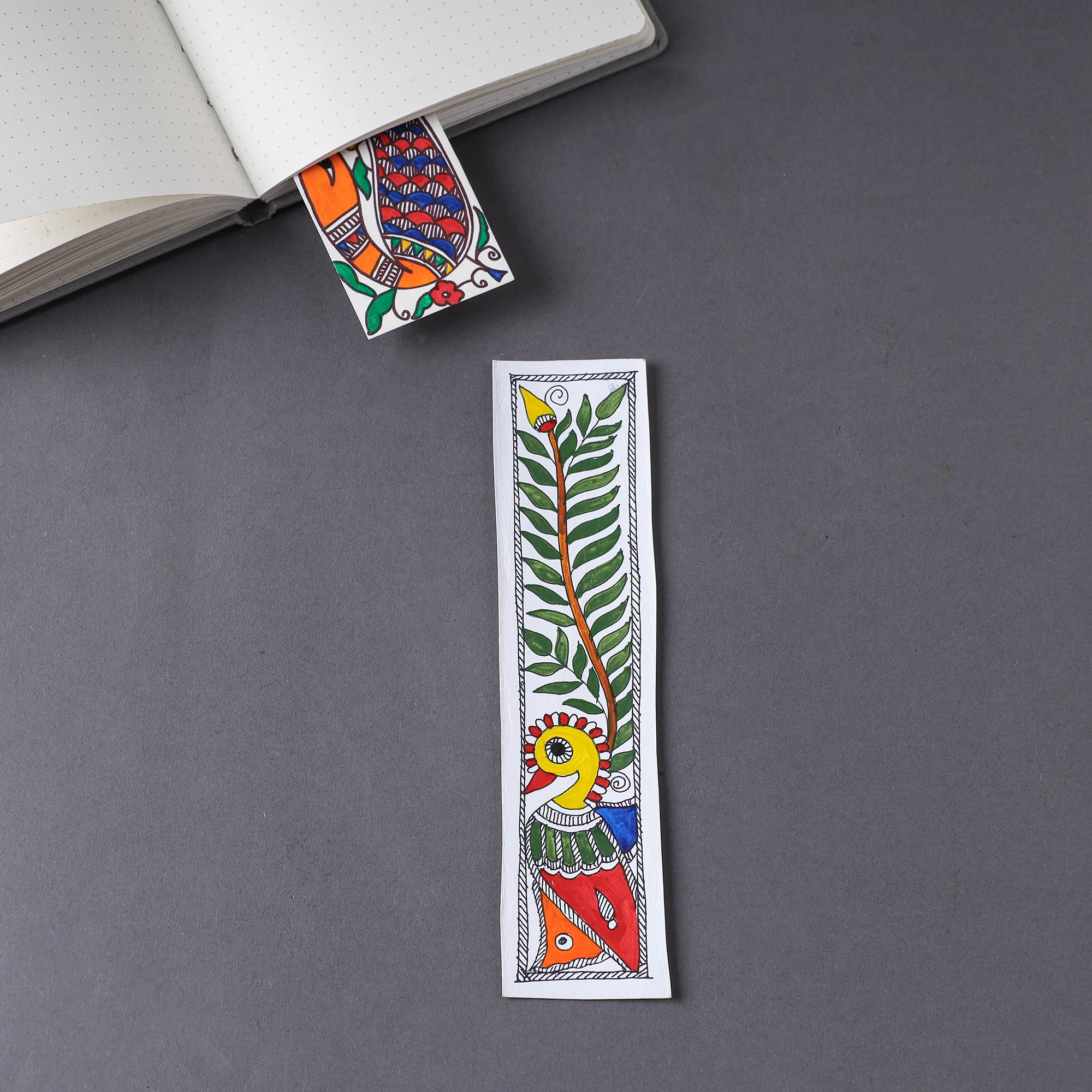 ITOKRI CRAFTS INITIATIVE Assorted - Madhubani Handpainted Bookmark (7.5 x 2 in)