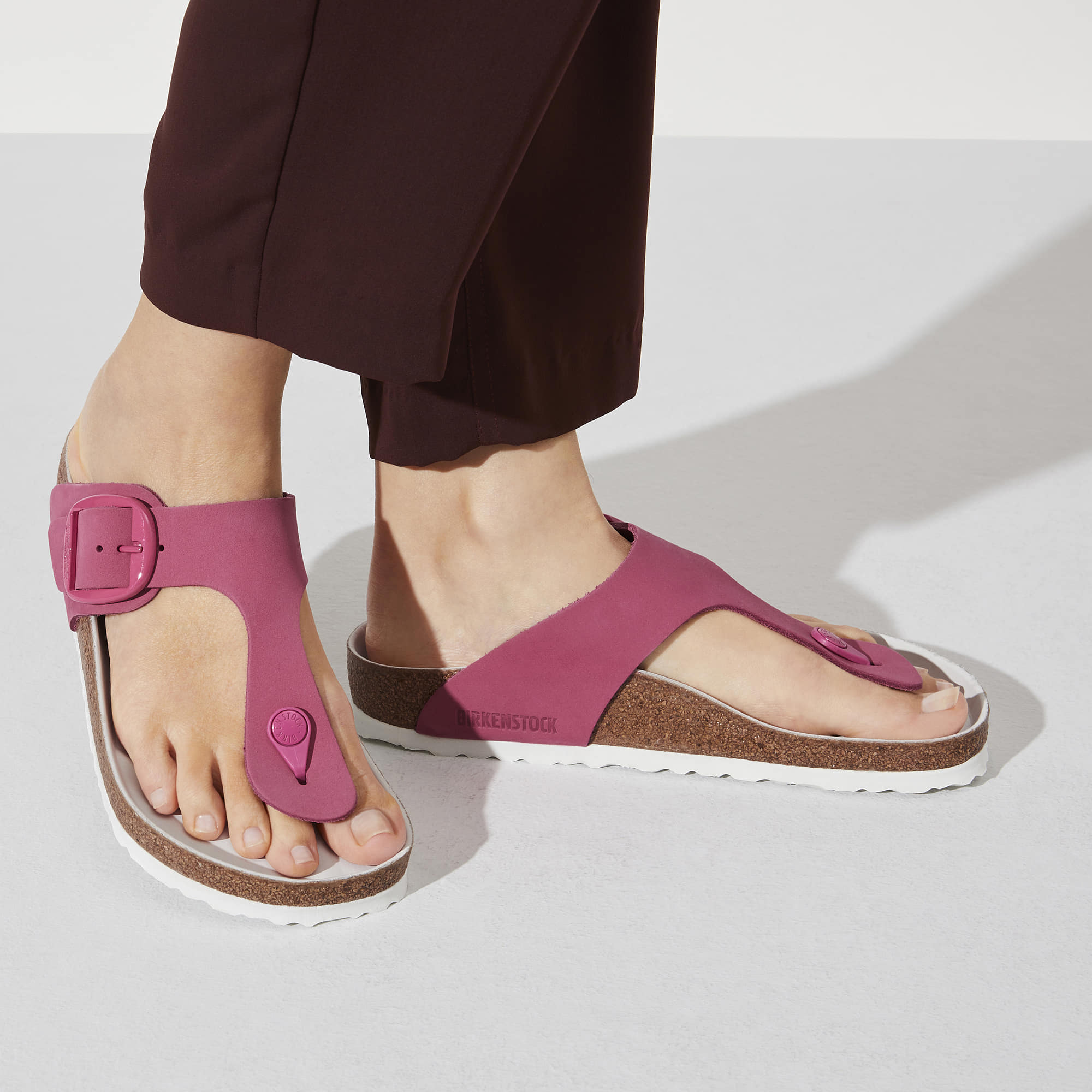 Birkenstock Gizeh Big Buckle Nubuck Leather – Pink Pink/Fuchsia Tulip - view 7