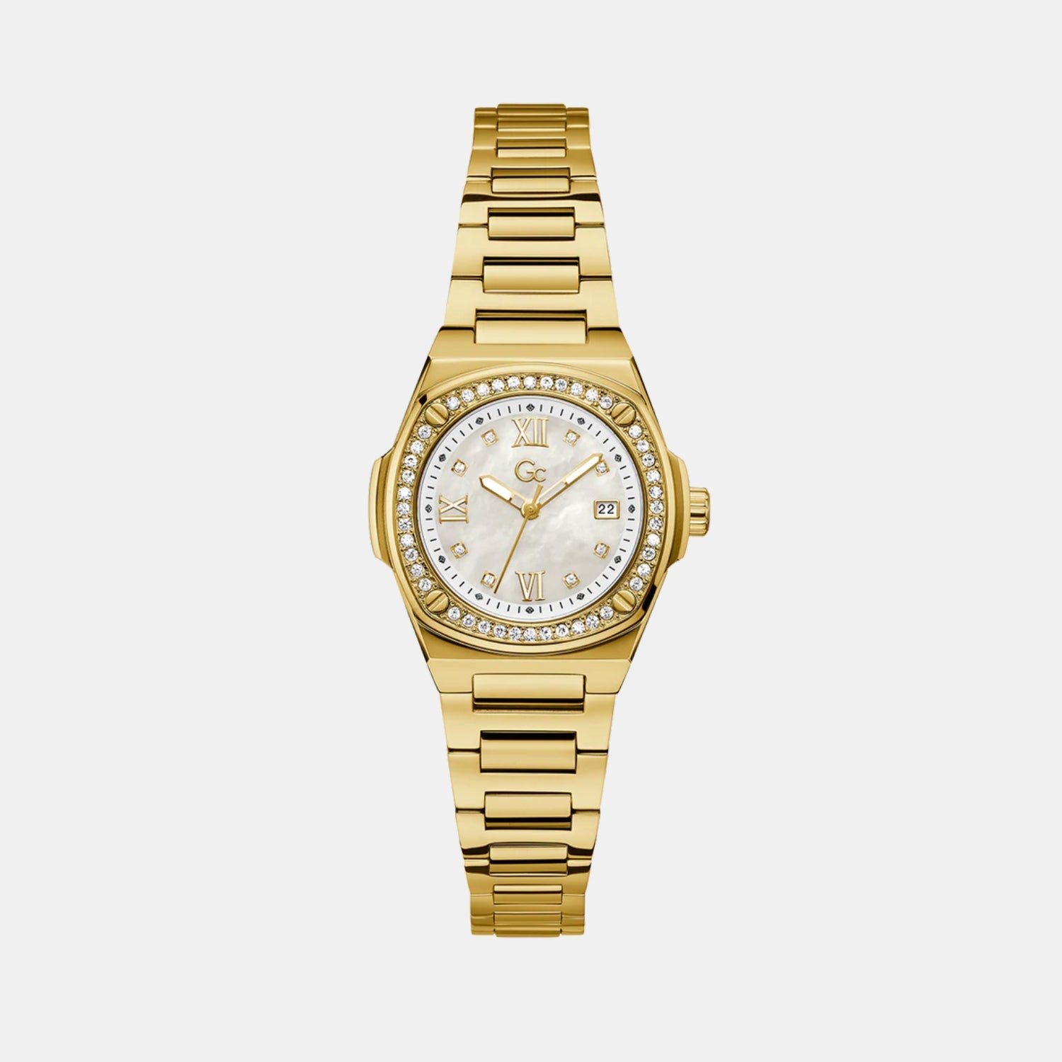 GC Coussin Shape Women Quartz White Dial Analog Stainless Steel Watch Z12005L1MF
