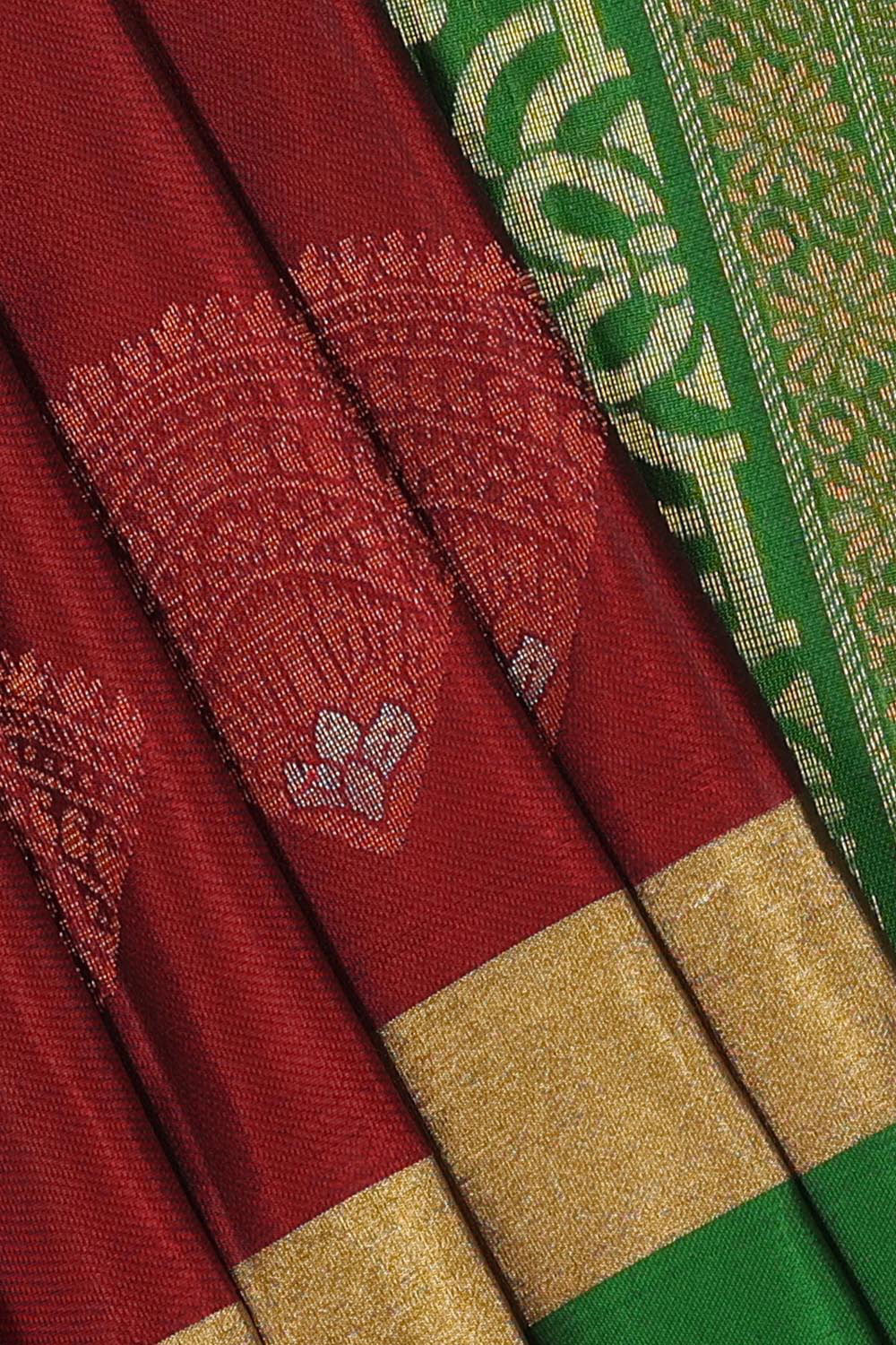 Kalanjali Gorgeous Caramel-Maroon Saree – Women's - view 2