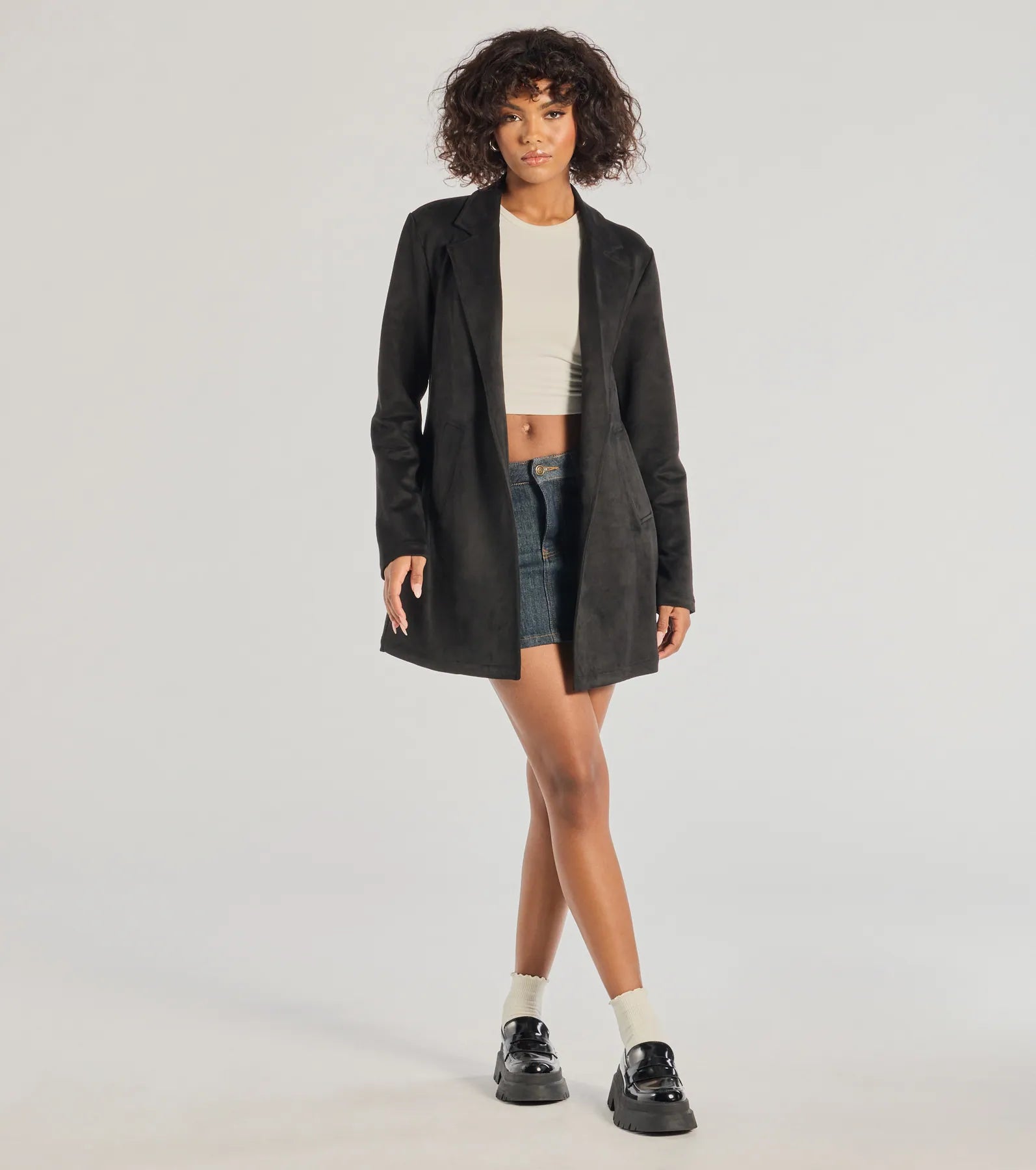 Windsor On The Move Faux Suede Long Blazer - view 3