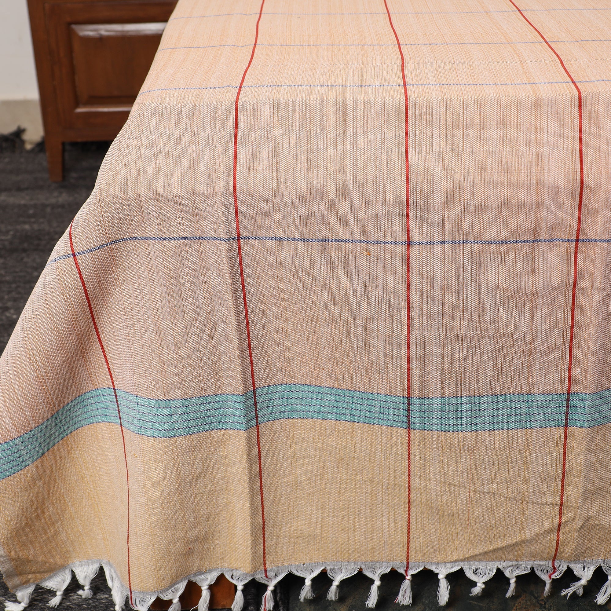GWALIOR HANDLOOMS Beige - Pure Handloom Cotton Double Bed Cover (108 x 90 in) 10 - view 3