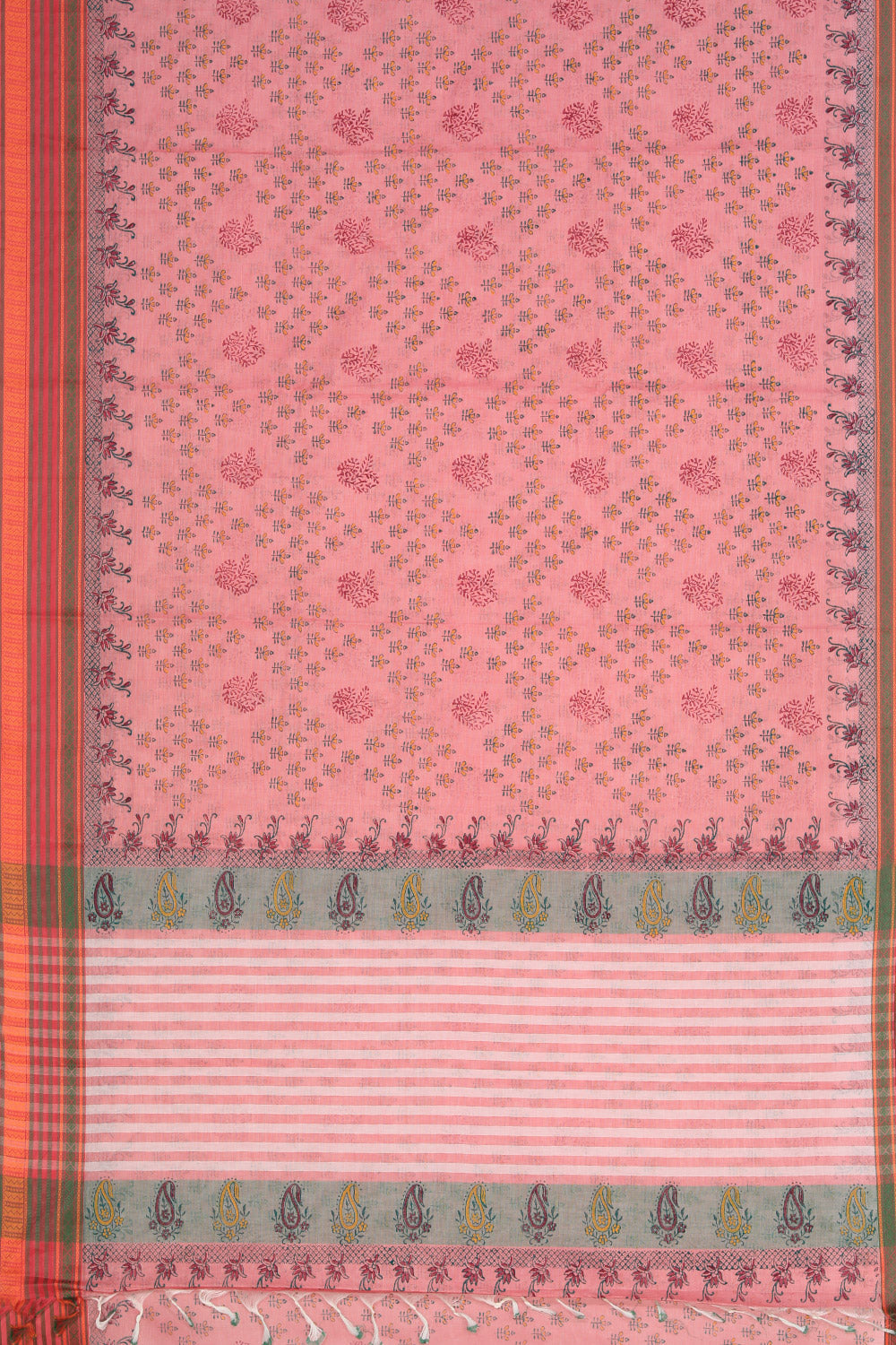 Kalanjali Ethnics Hand block printed cotton saree - view 4