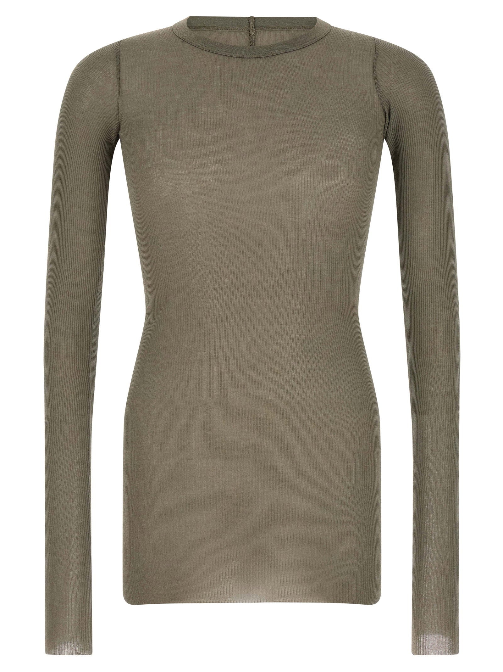 Rick Owens Rib Ls T T-shirt – 88% viscose, 12% silk