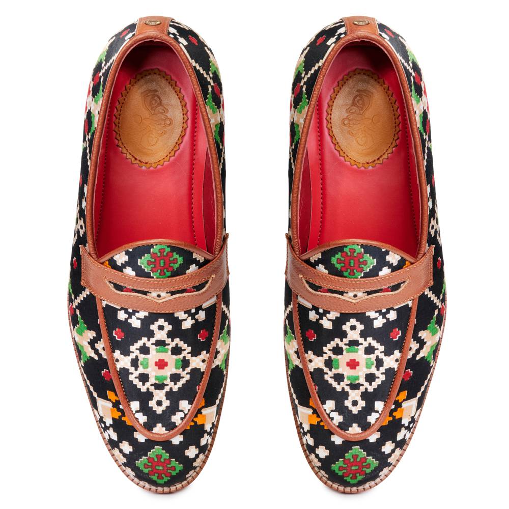 Banjaaran India Patola Loafers Men - Coal - view 2
