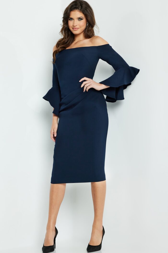 Jovani 07066 Knee Length Evening Bell Cocktail Dress - view 4