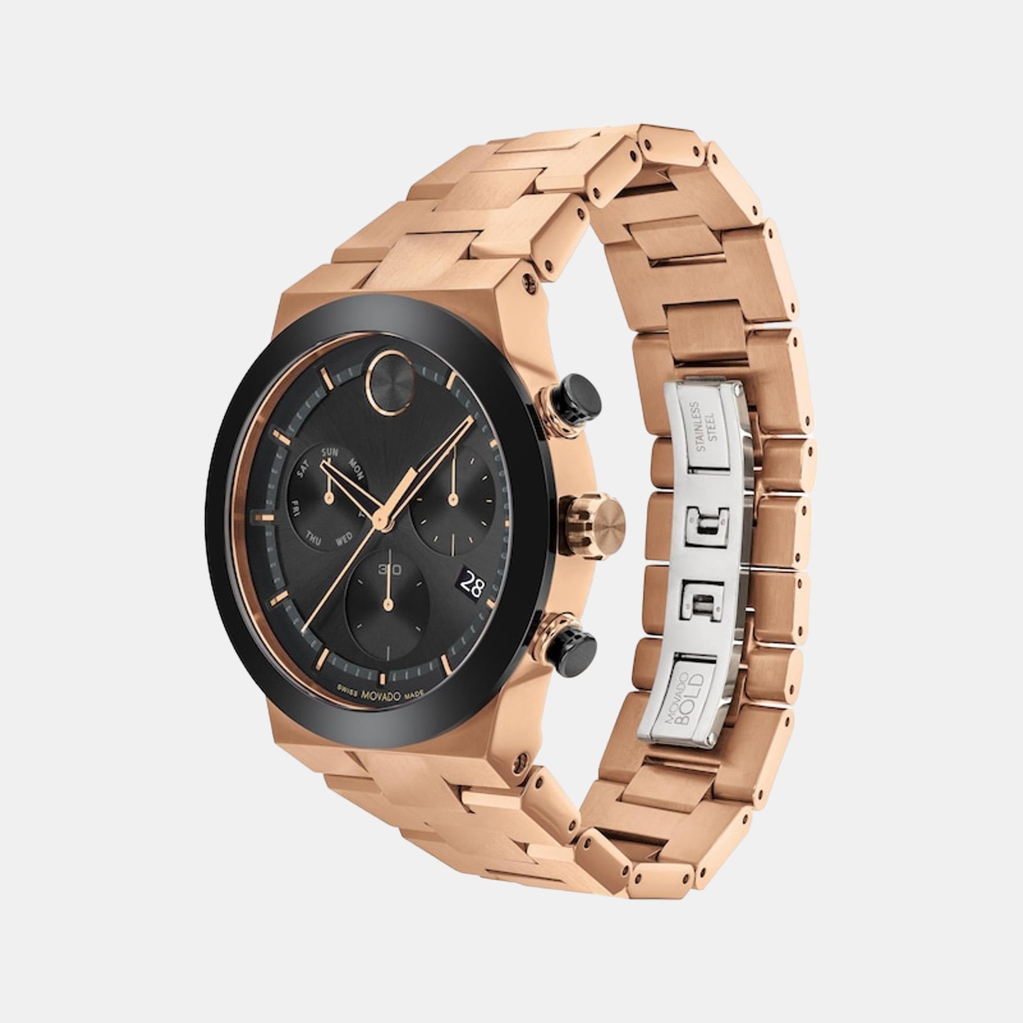 Movado Bold Men Quartz Black Dial Chronograph Stainless Steel Watch 3600898 - view 2