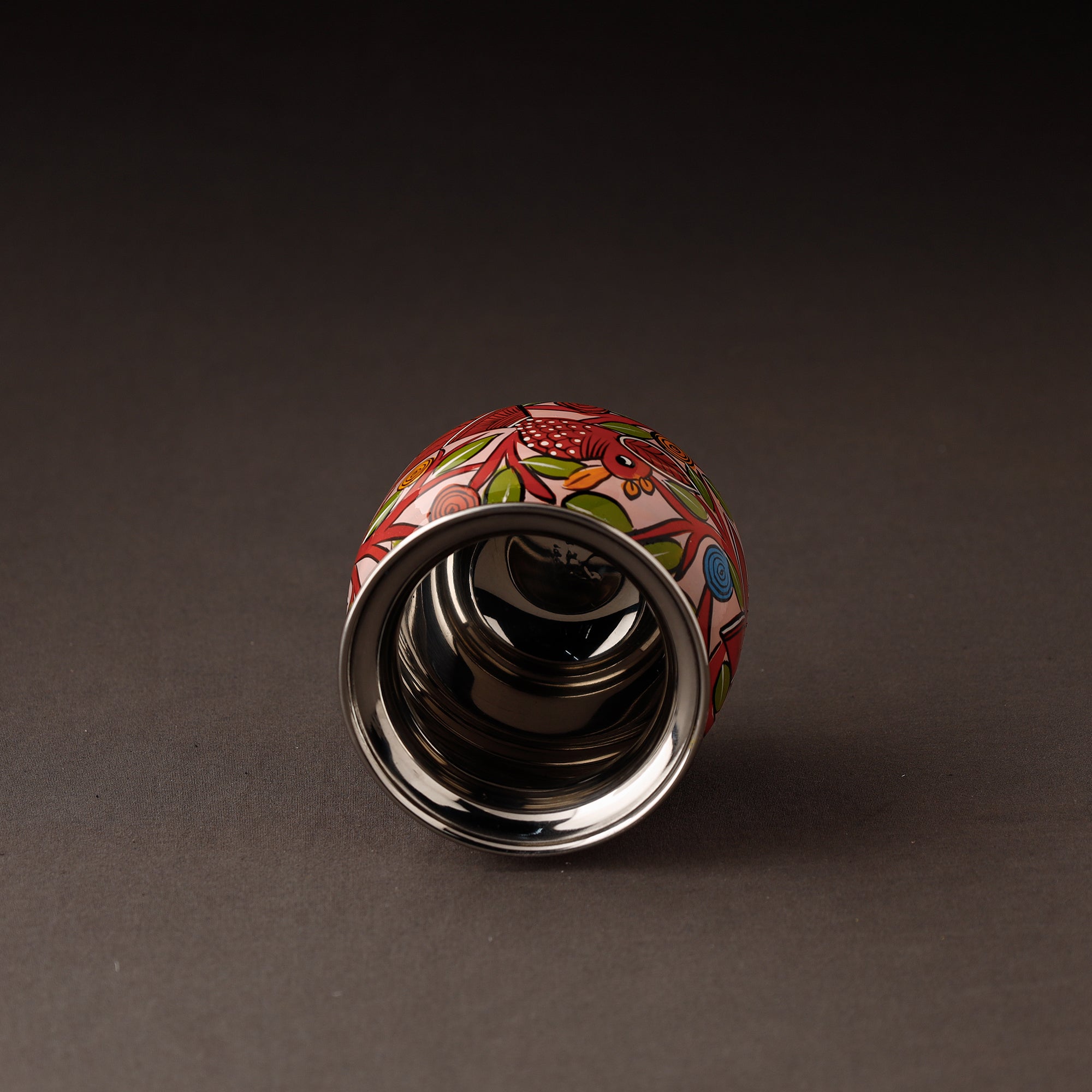 AAYAAS Bengal Patua Handpainted Stainless Steel Lota / Kalash / Container - view 2