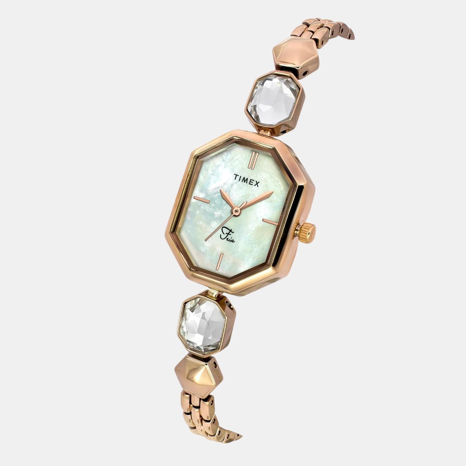 Timex Fria Women Quartz Mother Of Pearl Dial Analog Brass Watch TWEL21101 - view 2
