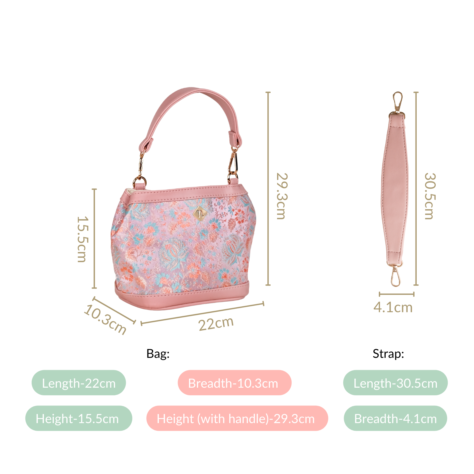 Nestasia Eden Bucket Bag Pink - view 5
