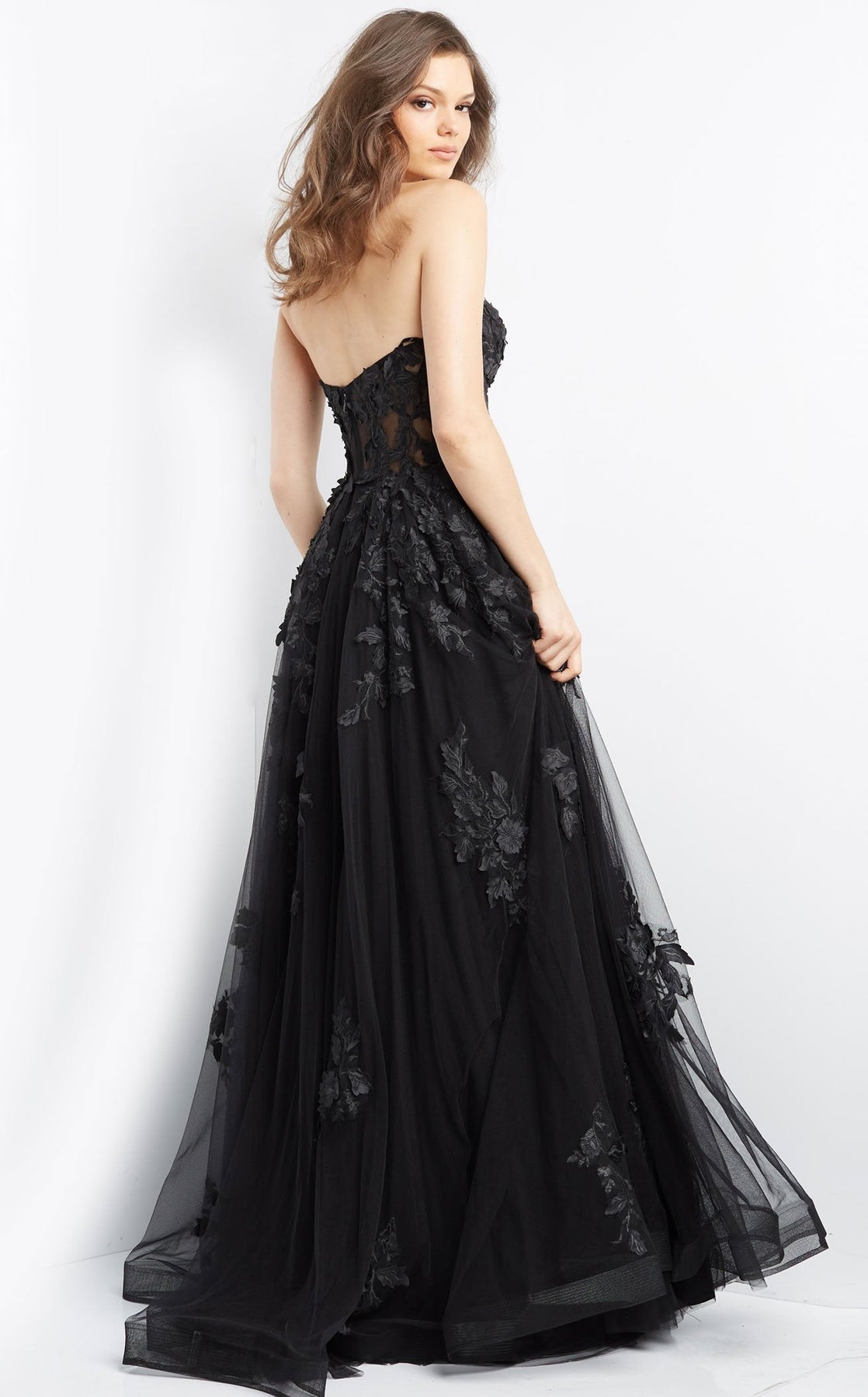 Embroidered Strapless A-line Gown by Jovani 07901 - view 5