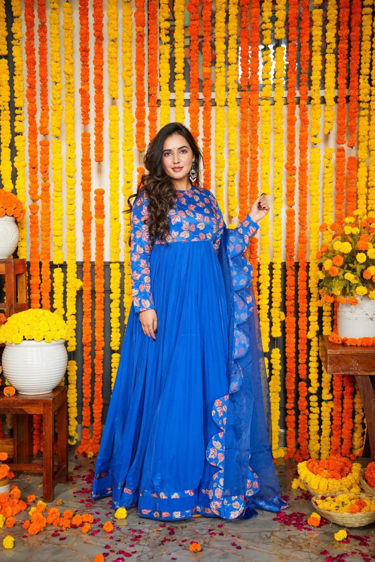 Idaho-o Ridhi blue maxi set