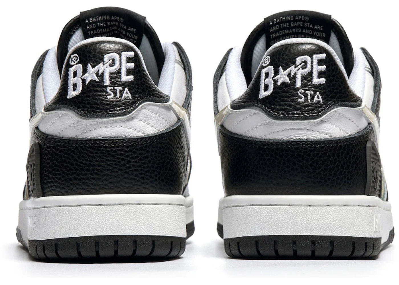 A Bathing Ape Bape SK8 Sta Black White Embroidery Heel Patch - view 3