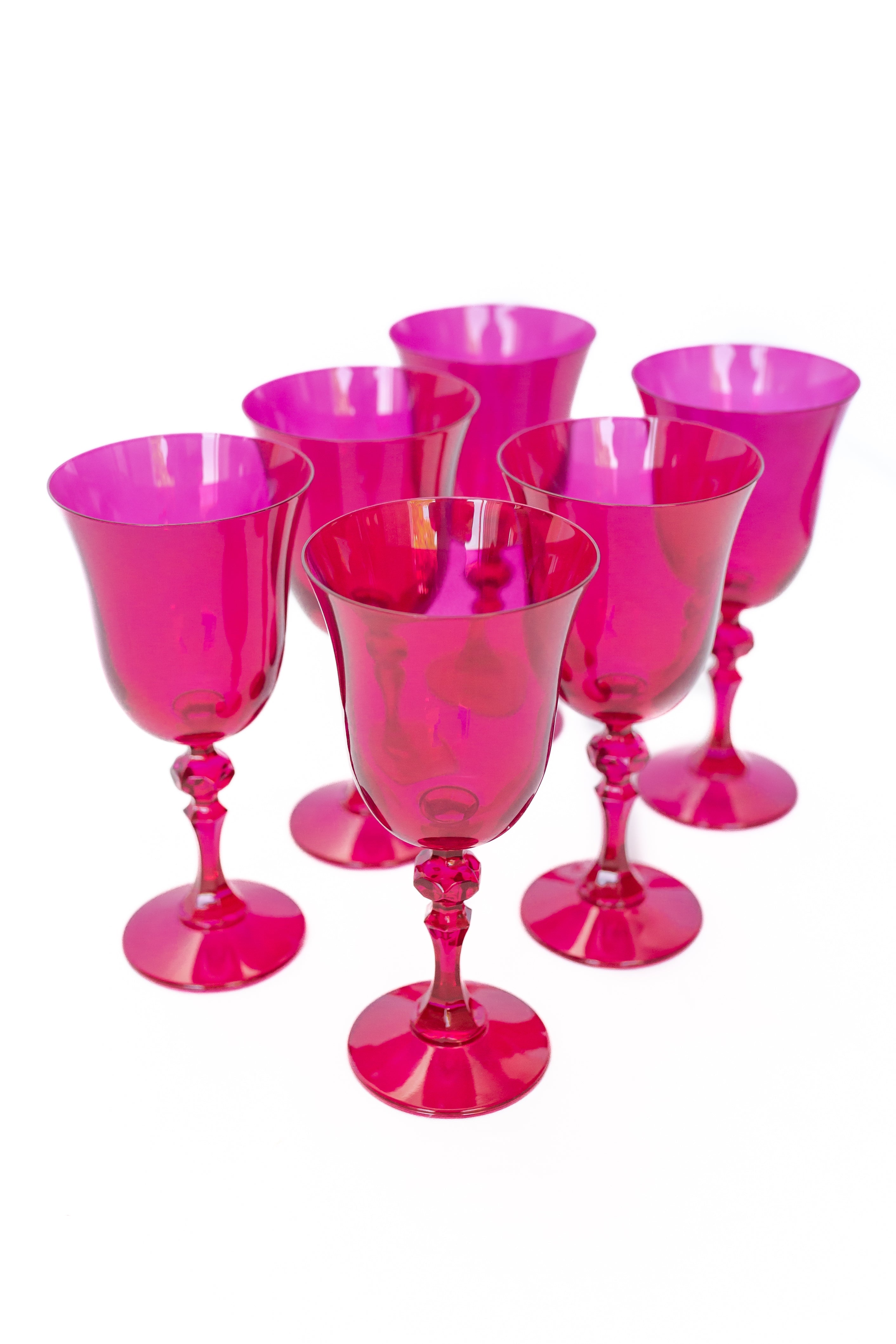 Estelle Colored Glass Estelle Colored Regal Goblet - Set of 6 {Viva Magenta (Our Fuchsia)} - view 2