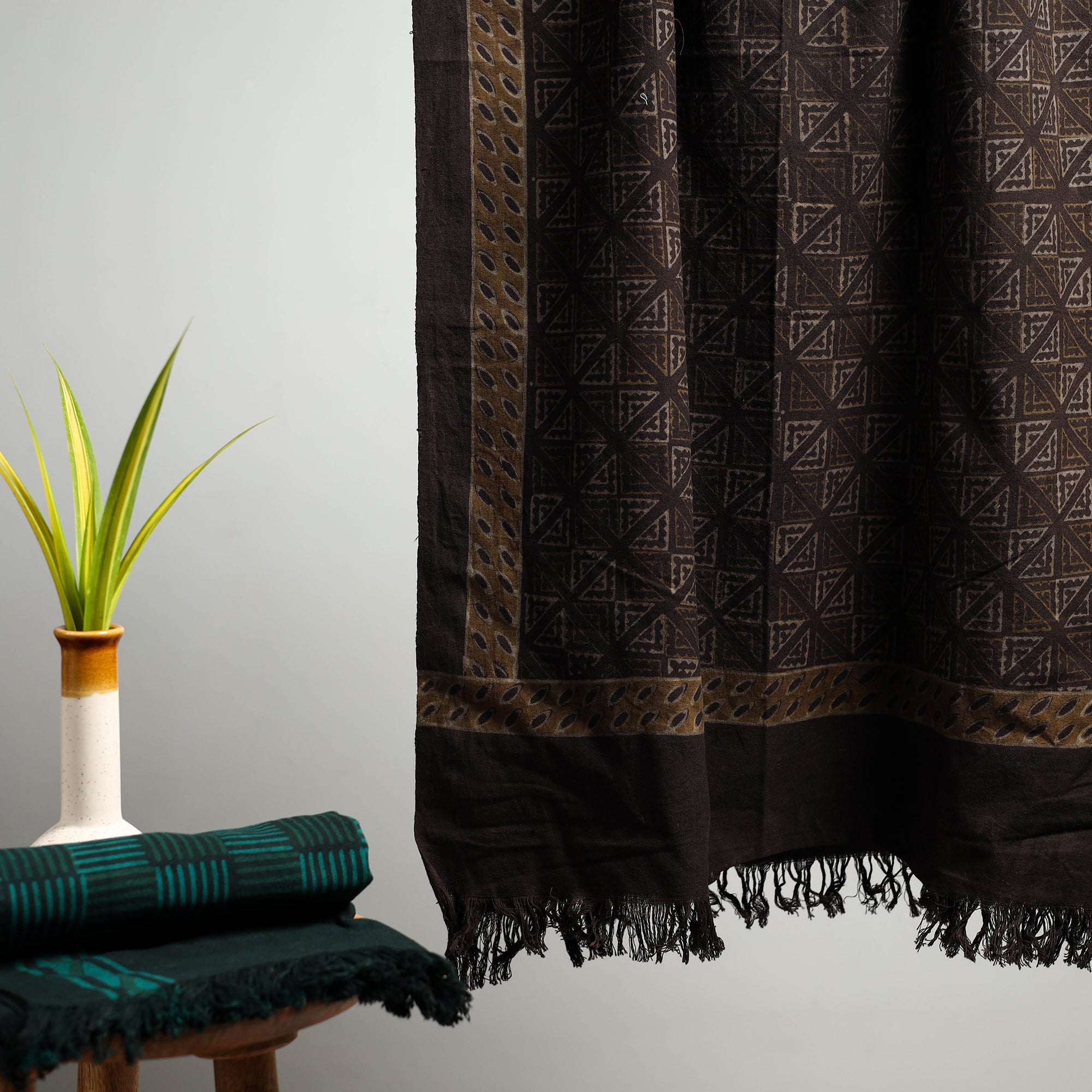 HAVELI CHRONICLES Brown - Akola Block Print Pure Handloom Cotton Towel 06 - view 2