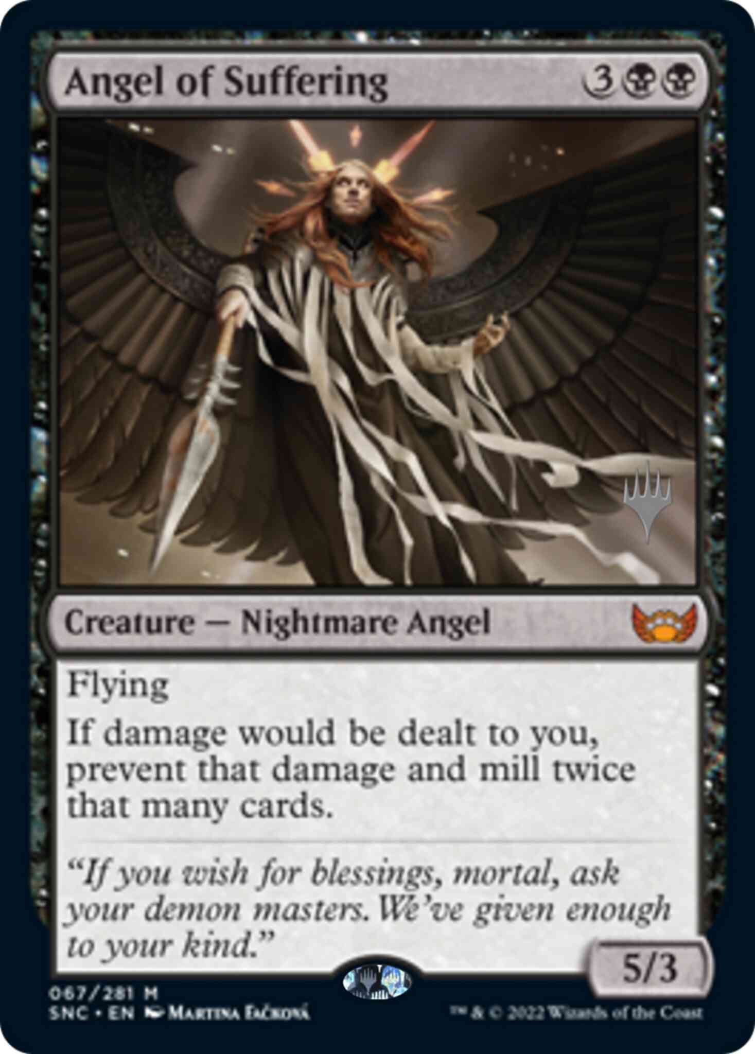 Magic Angel of Suffering [Promo Pack] [67p] [Streets of New Capenna: Promos] [Non-Foil]