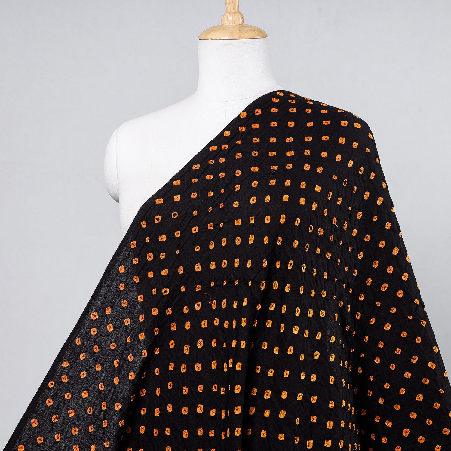 KACHCHH JI CHHAAP Black - Kutch Bandhani Tie-dye Soft Cotton Fabric - view 2