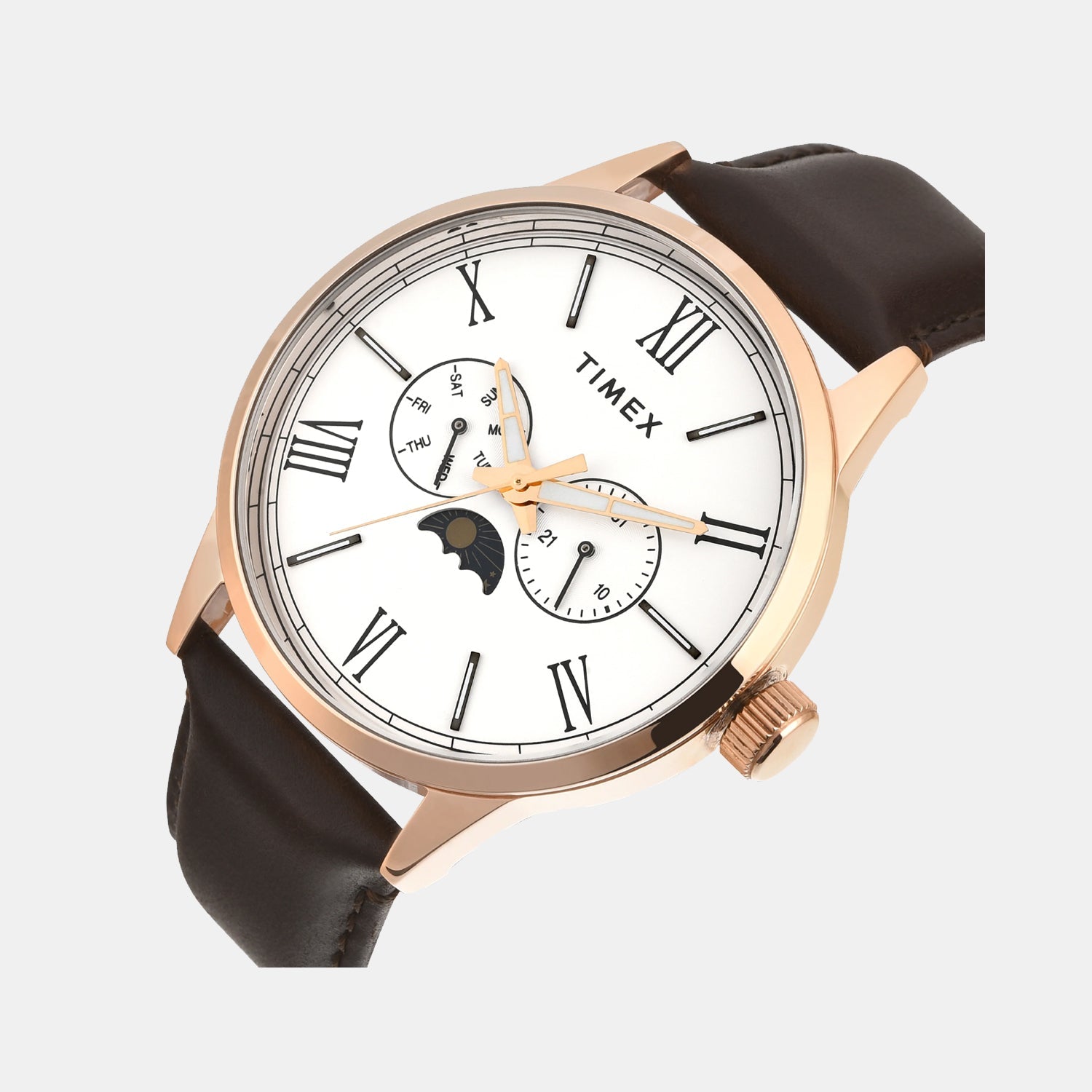 Timex Fashion Men Quartz White Dial Multi-Function Leather Watch TWEG19943 - view 2