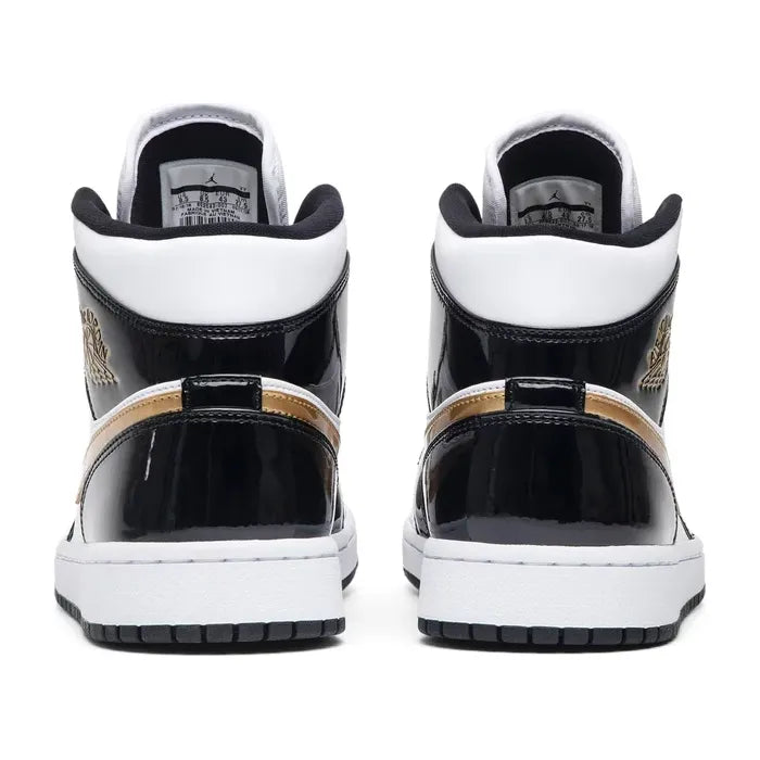Kicks Machine Air Jordan 1 Mid Patent SE 'Black Gold' Sale - view 2