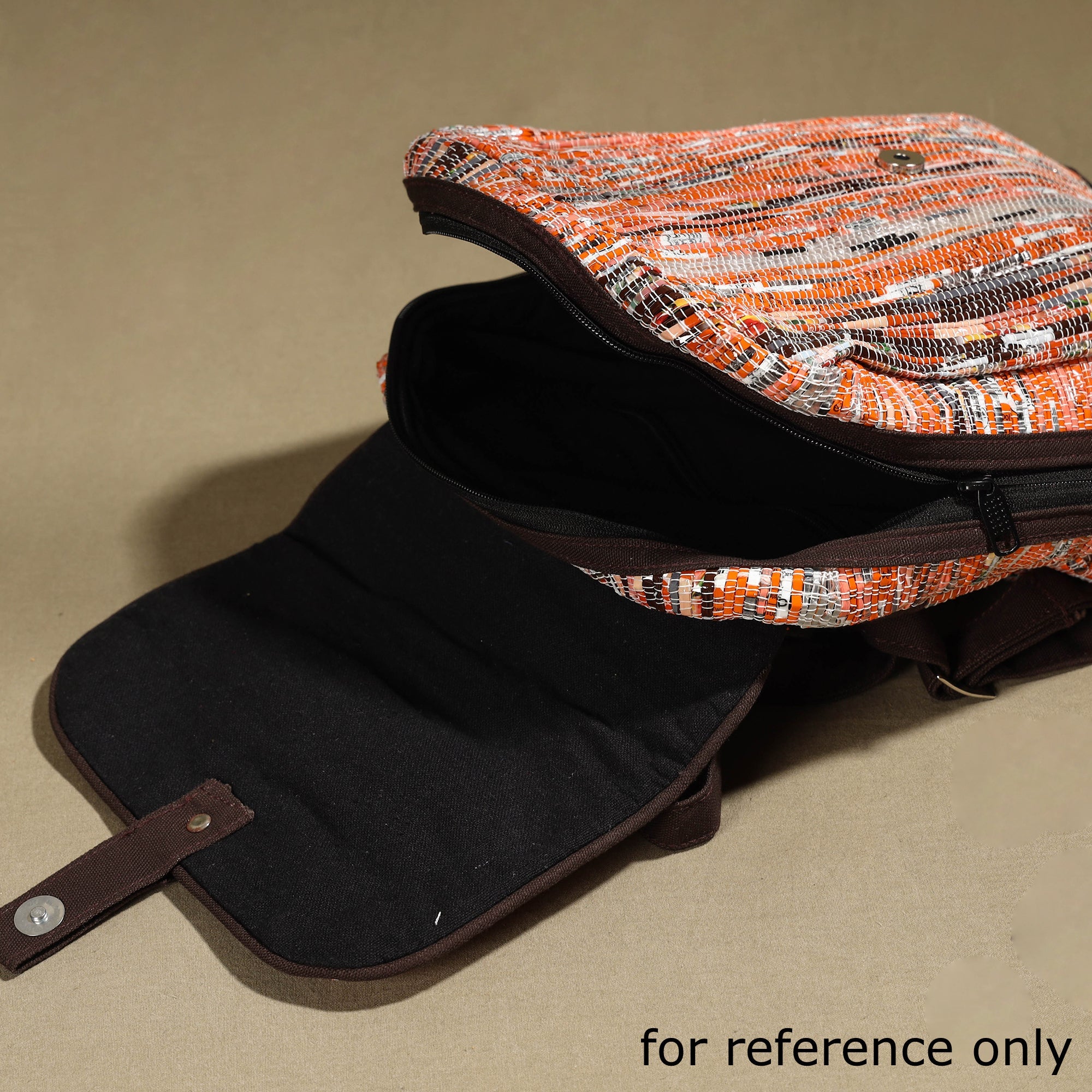 ECOKAARI Beige - Upcycled Weave Handcrafted Mini Backpack - view 5