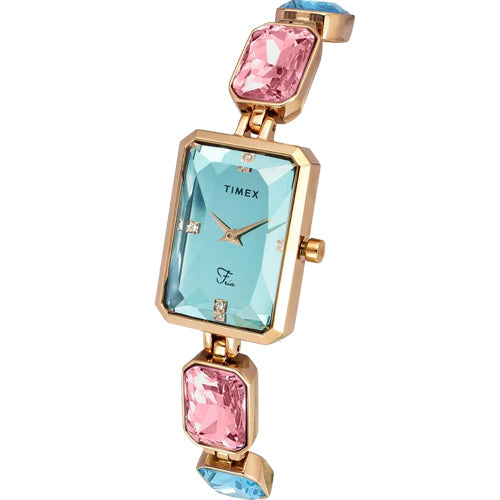 Timex Fria Women Blue Rectangular Analog Watch 21mm TWEL16900 - view 2