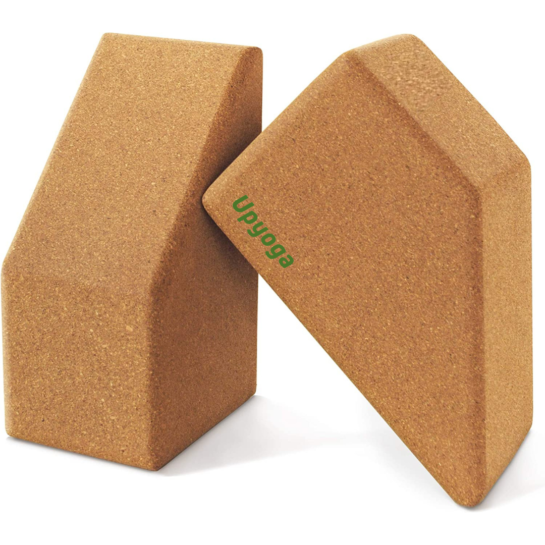UPYOGA Trapezoid Cork Yoga Block Set of 2