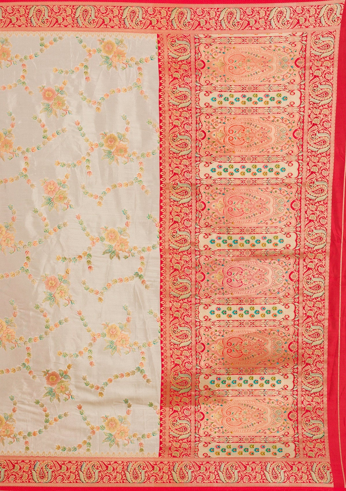 Koskii Beige Zariwork Banarasi Silk Saree – Women's - view 9