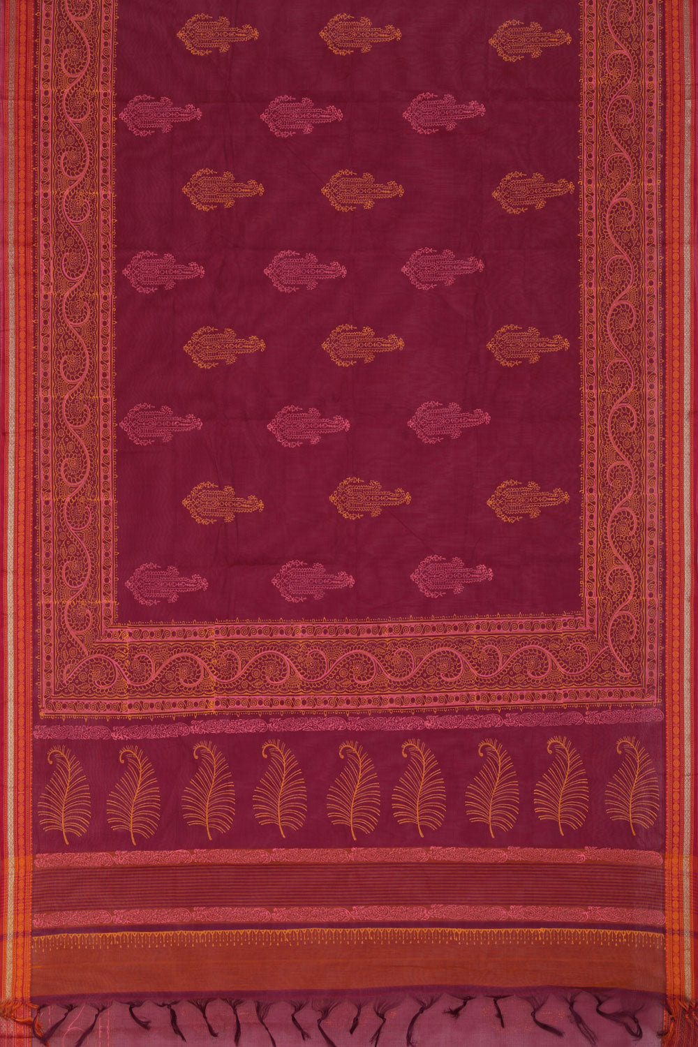 Kalanjali Ethnics Hand block printed cotton saree - view 3