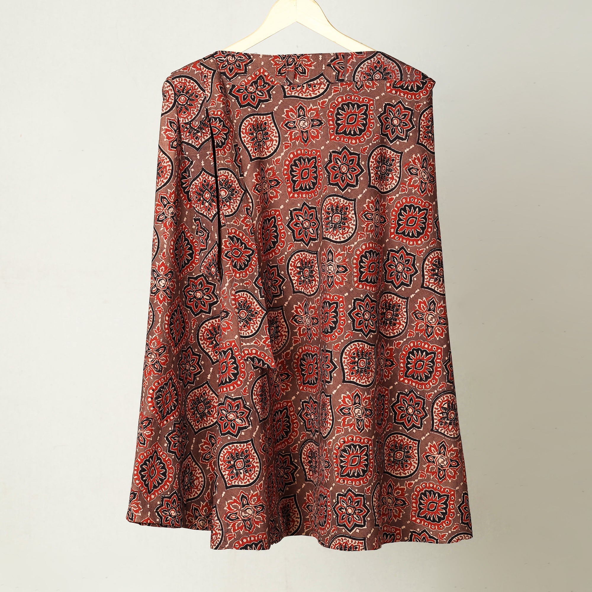 NOORI BAZAR Block Print Cotton Wrap Around Ajrakh Skirt 37