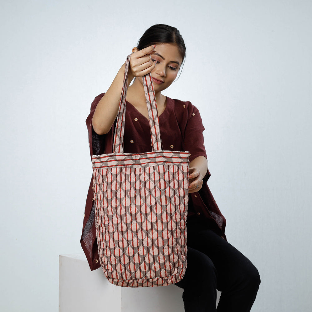 CHUTNEY CRAFT STUDIO Brown - Handcrafted Quilted Bagru Block Printed Shoulder Bag - view 2