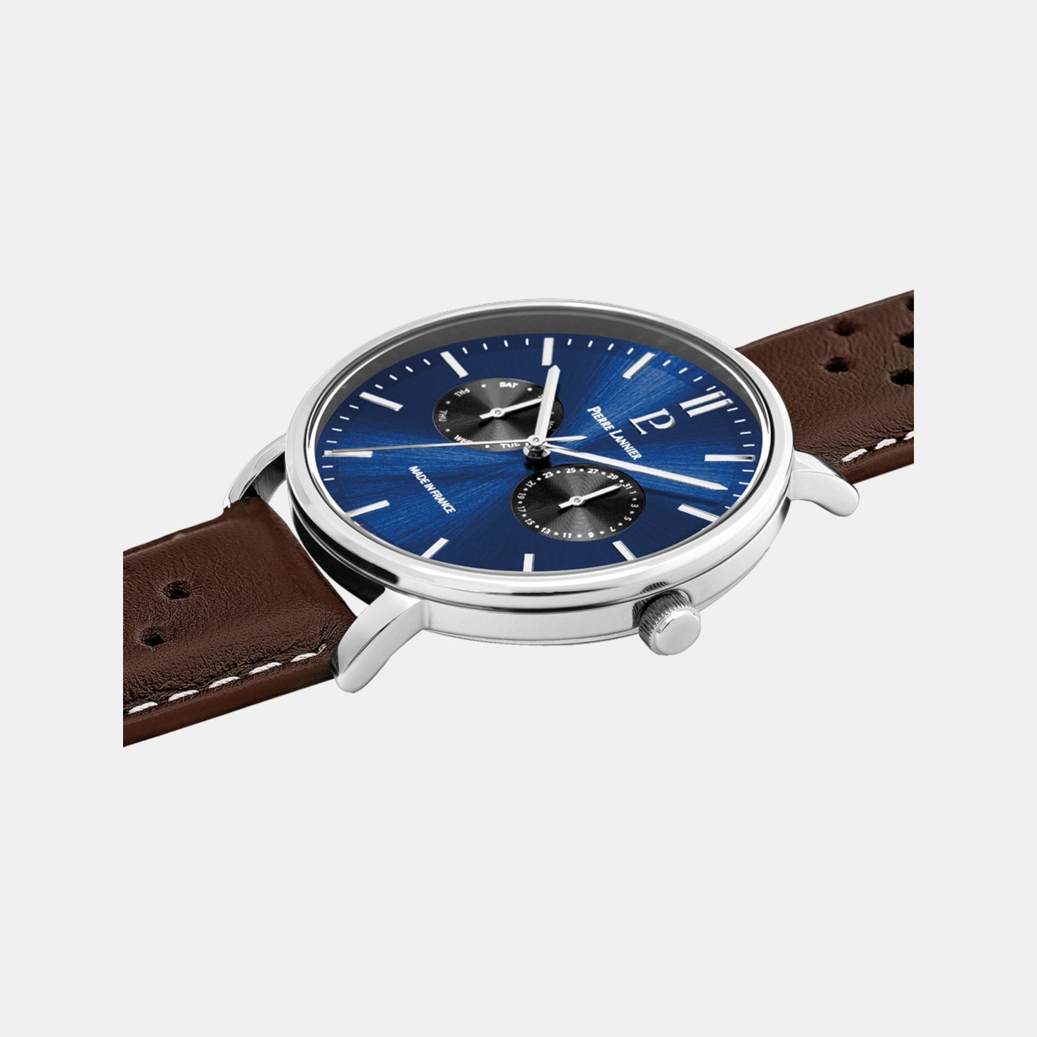 Pierre Lannier Essential Men Quartz Blue Dial Analog Leather Watch 206J164 - view 4