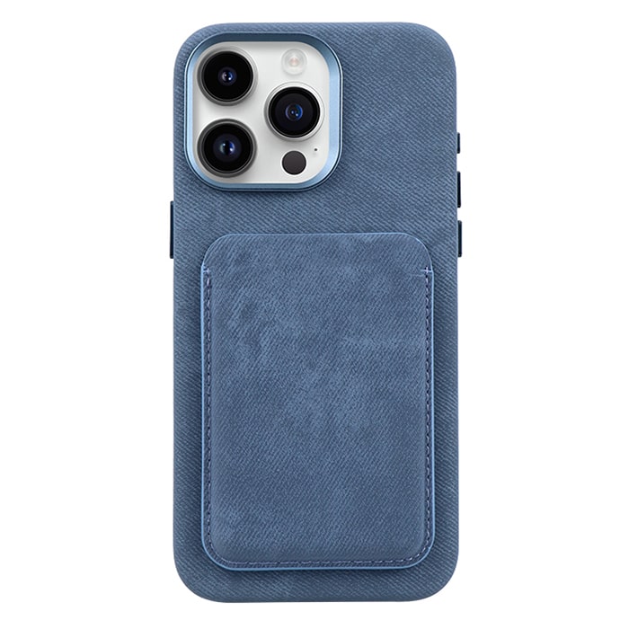 BlackTree Denim Fabric Wallet Case For iPhone 15 Pro Max - view 5