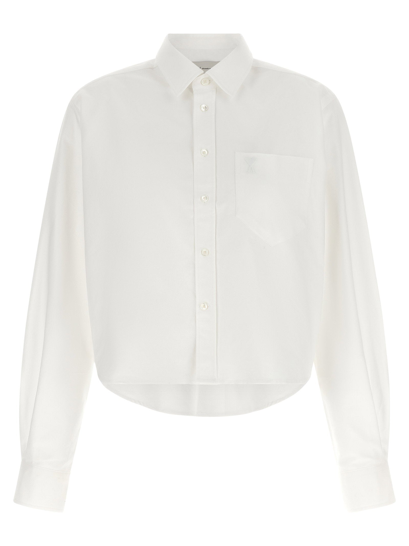 Ami Paris Ami De Coeur Cropped Shirt – 100% cotton