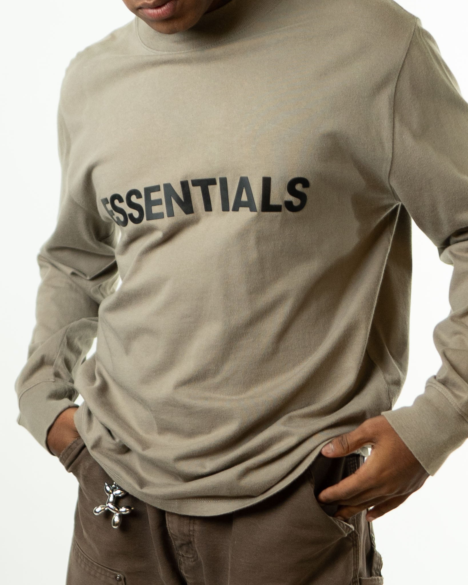 Fear Of God Essentials SS22 Long Sleeve T-Shirt 'Dark Oatmeal' - view 2
