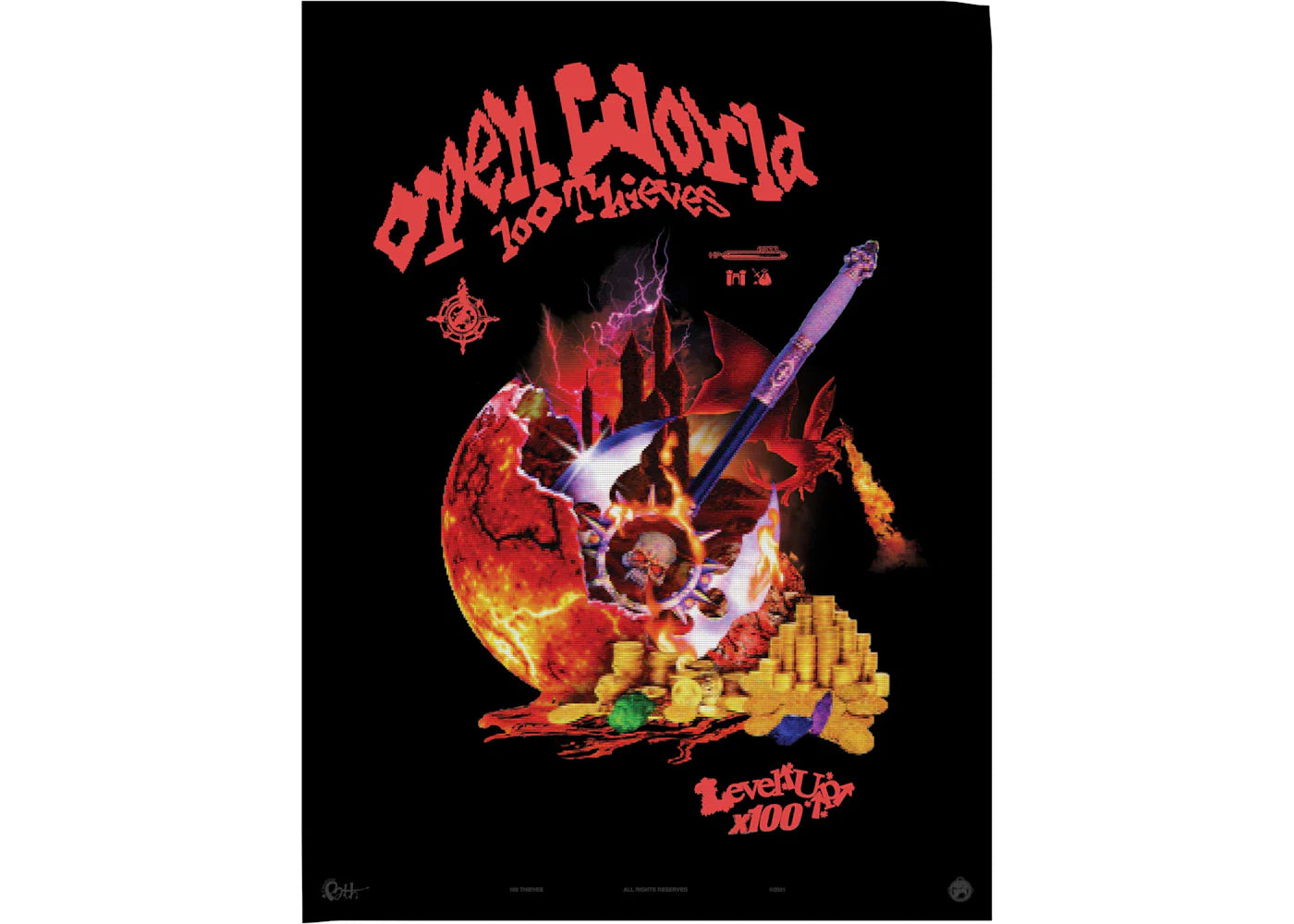 100 Thieves Underworld Poster Poster Black