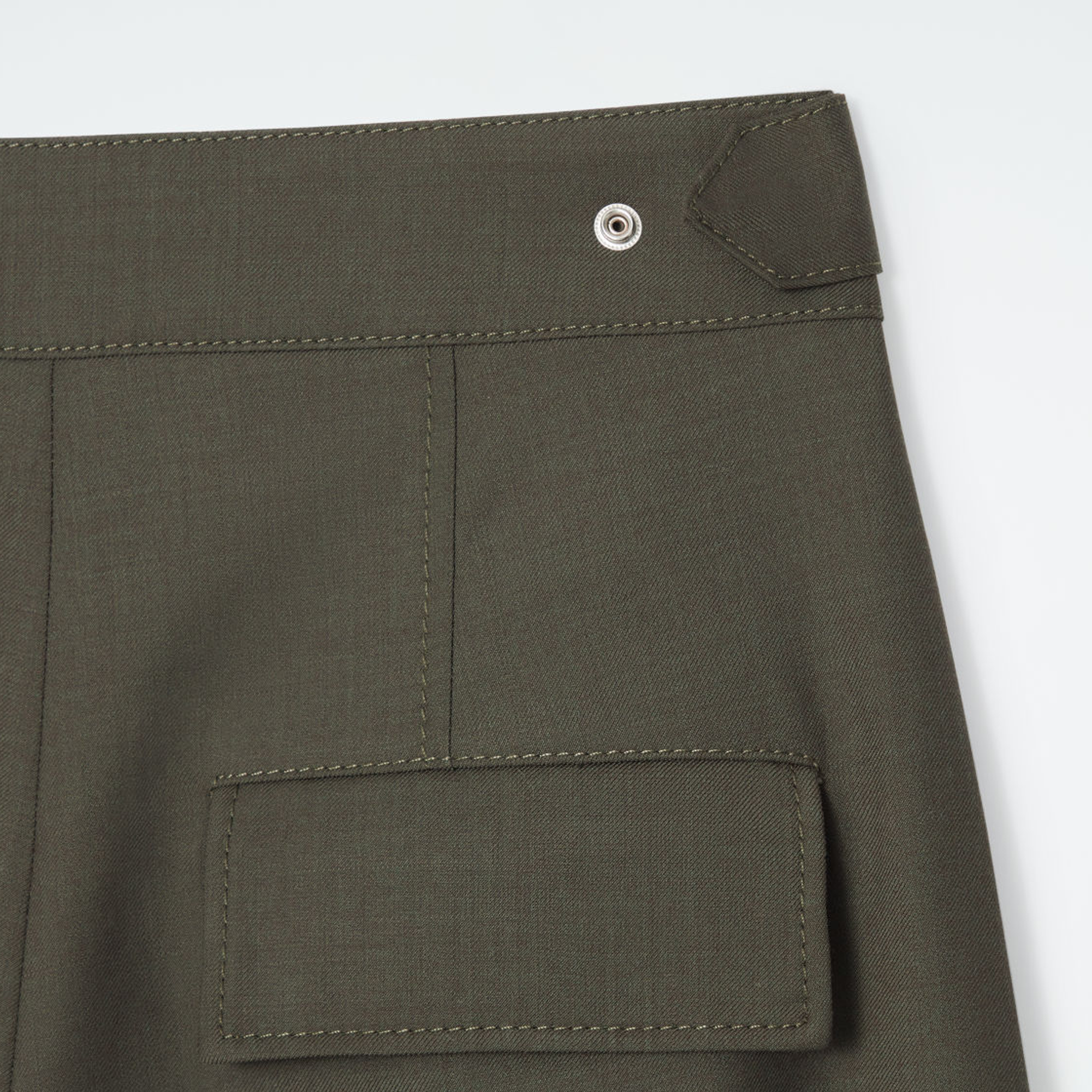 Cos Wool Barrel-Leg Utility Pants – Khaki - view 2