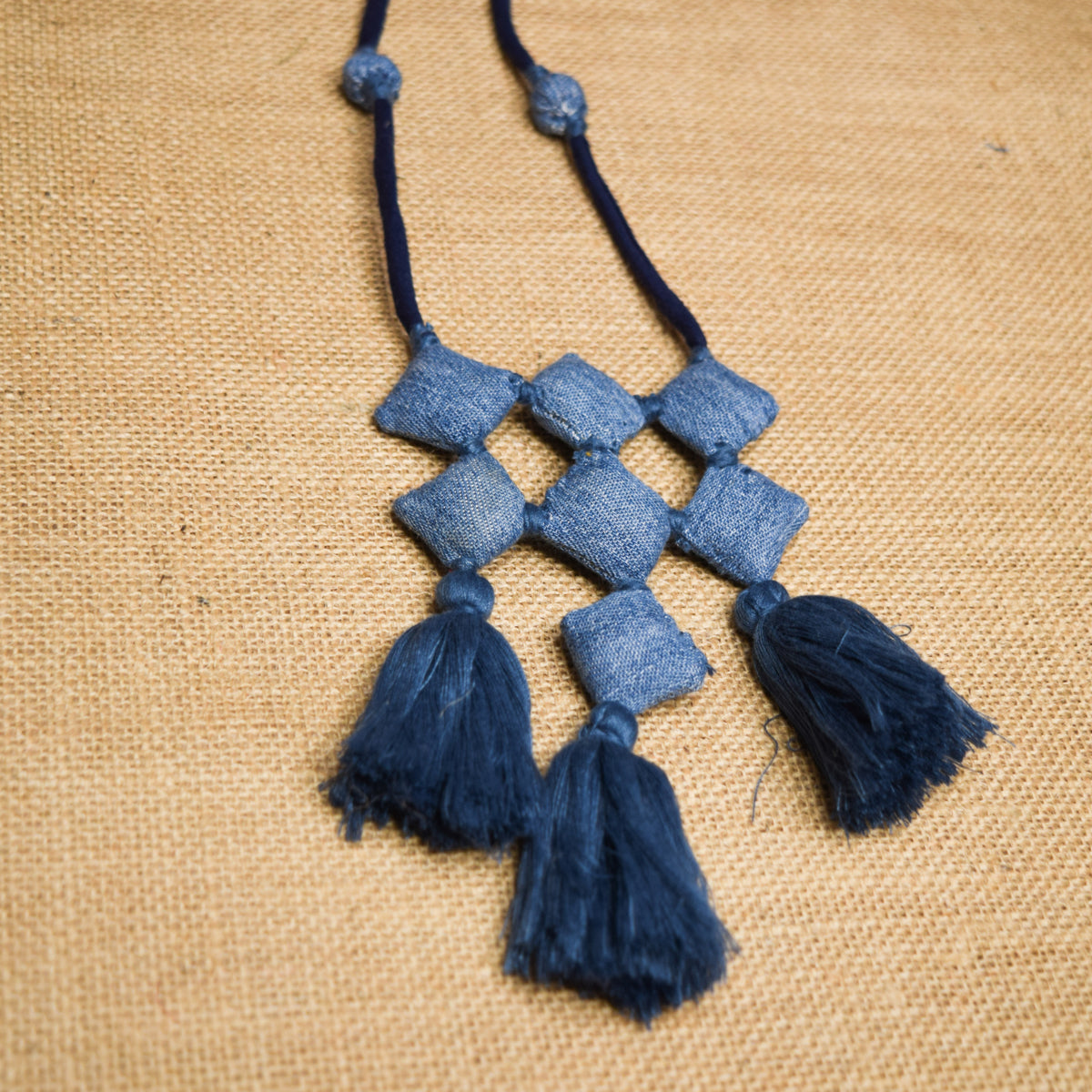 Bhavya- Upcycled Denim Necklace by Dwij - view 2