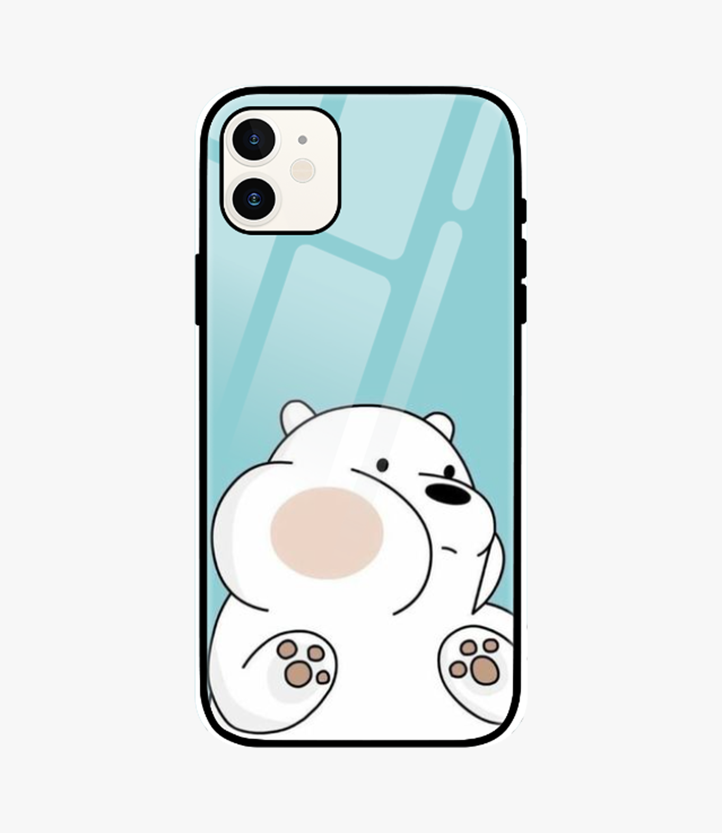 The Case Company Cute White Bear Glass Case for iPhone 12