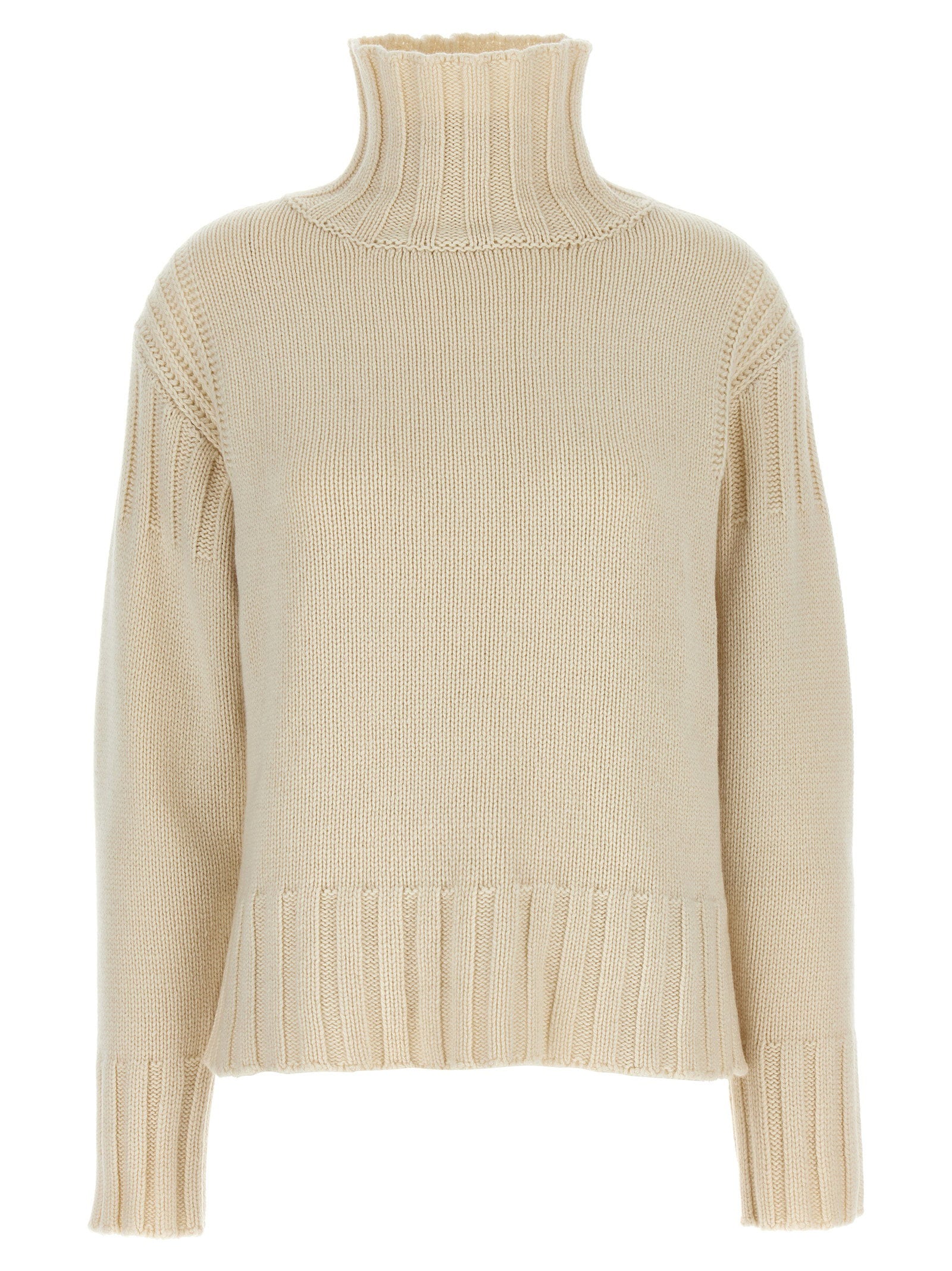 Jil Sander Ribbed Detail Sweater – 100% cashmere