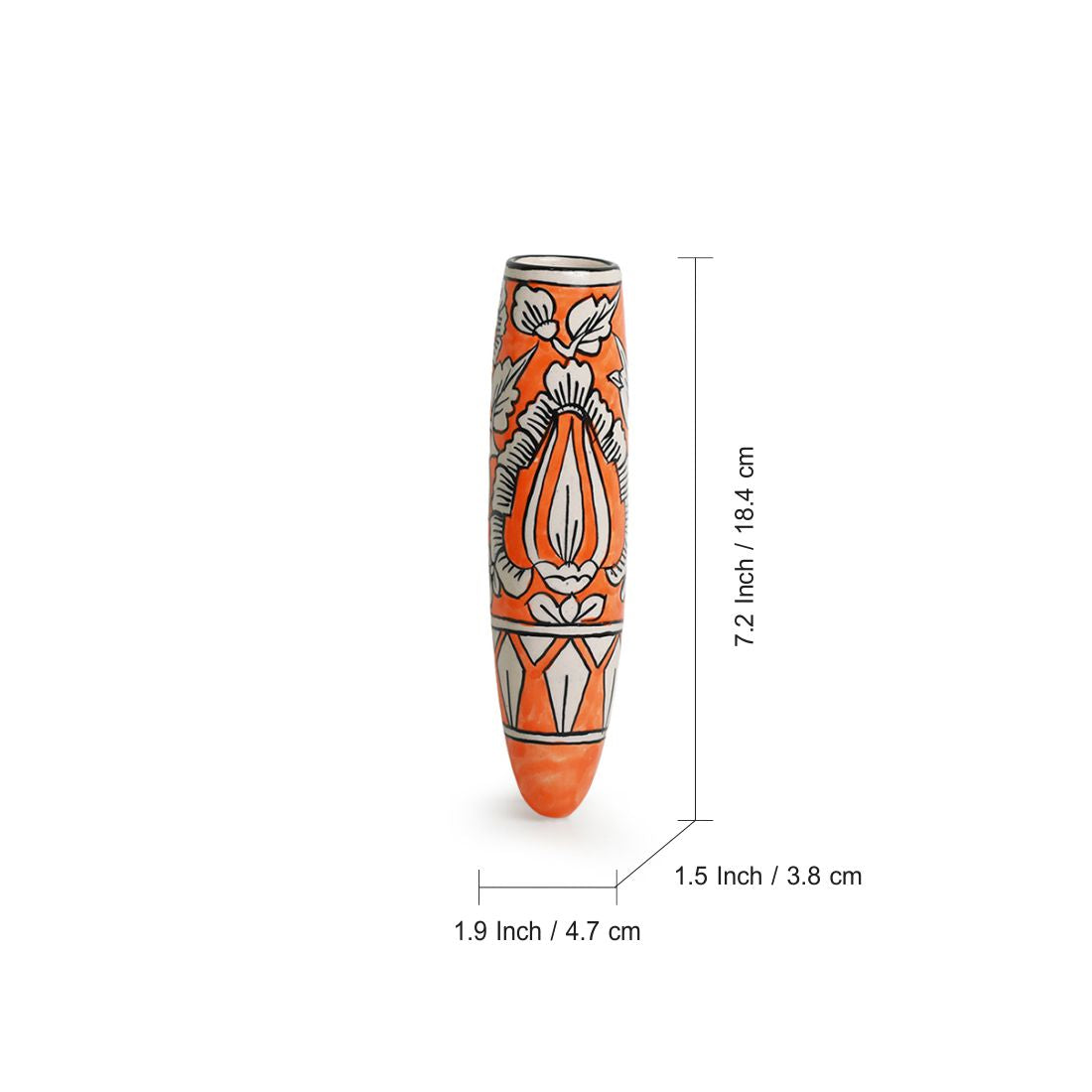 EXCLUSIVELANE 'Mughal Saffron' Magnetic Fridge Planter In Ceramic - view 5