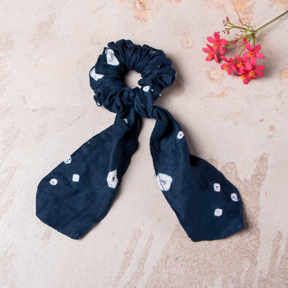 ITOKRI CRAFTS INITIATIVE Bandhani Tie-Dye Cotton Elastic Hair Bands/Scarf Ponytail Holder/Scrunchie Ties